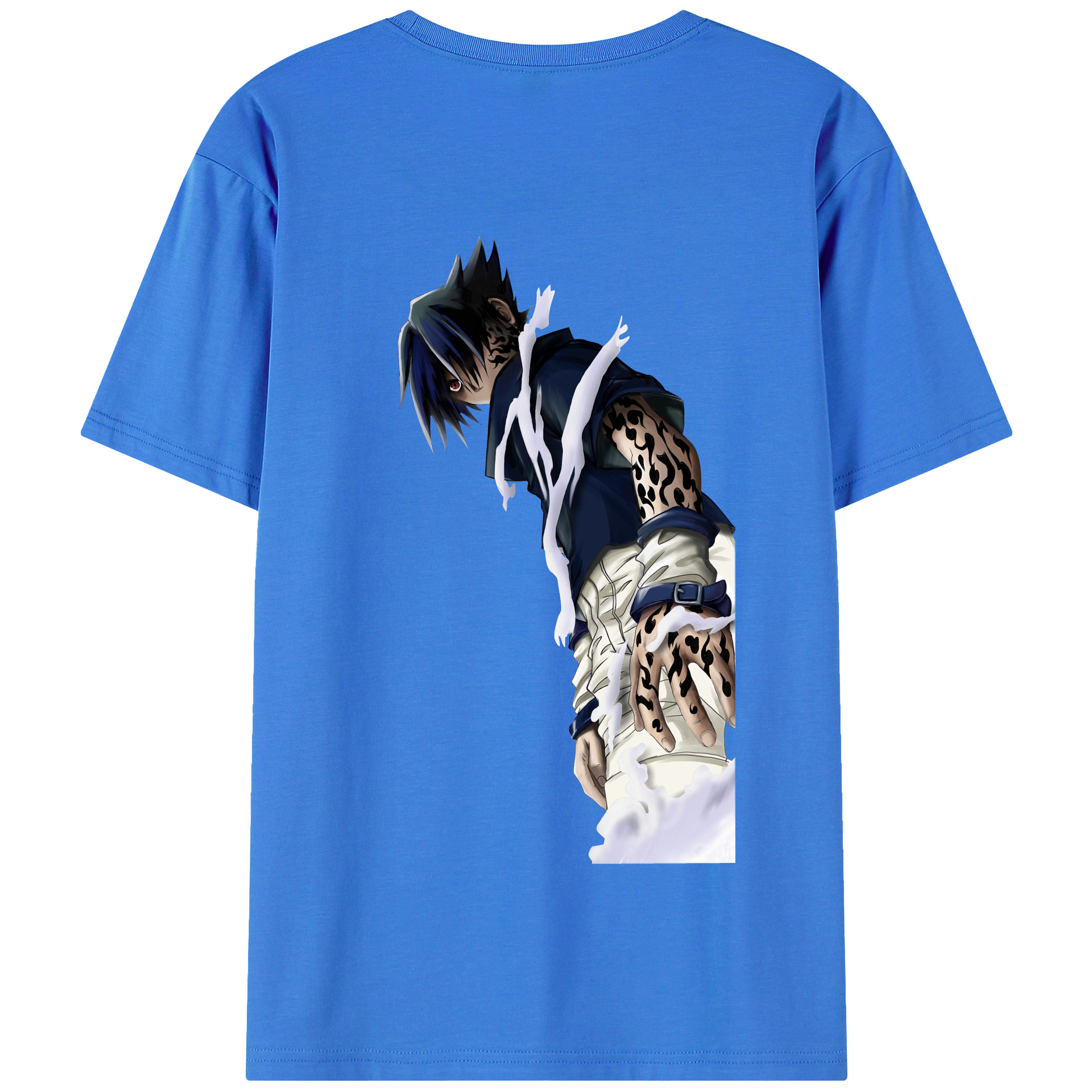 （画像用） NARUTO -ナルト- うちは サスケ Uchiha Sasuke 綿100％半袖Tシャツ（背面プリント）