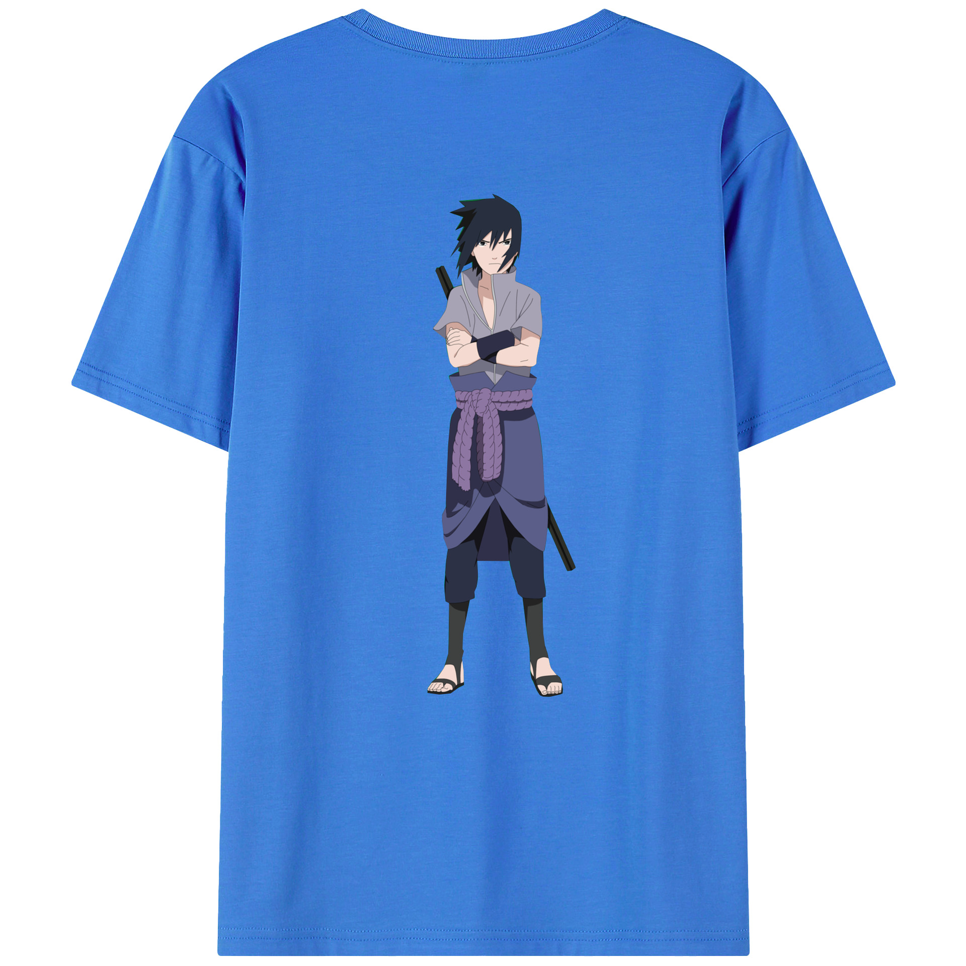 （画像用） NARUTO -ナルト- うちは サスケ Uchiha Sasuke 綿100％半袖Tシャツ（背面プリント）