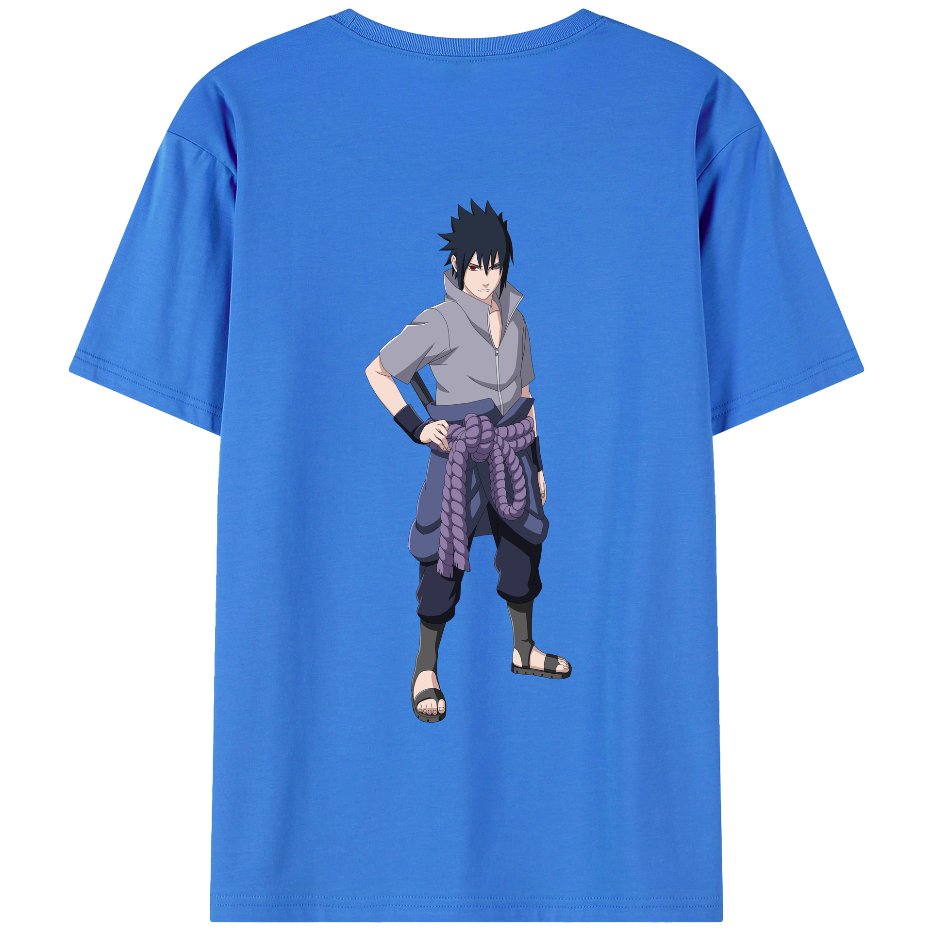 （画像用） NARUTO -ナルト- うちは サスケ Uchiha Sasuke 綿100％半袖Tシャツ（背面プリント）