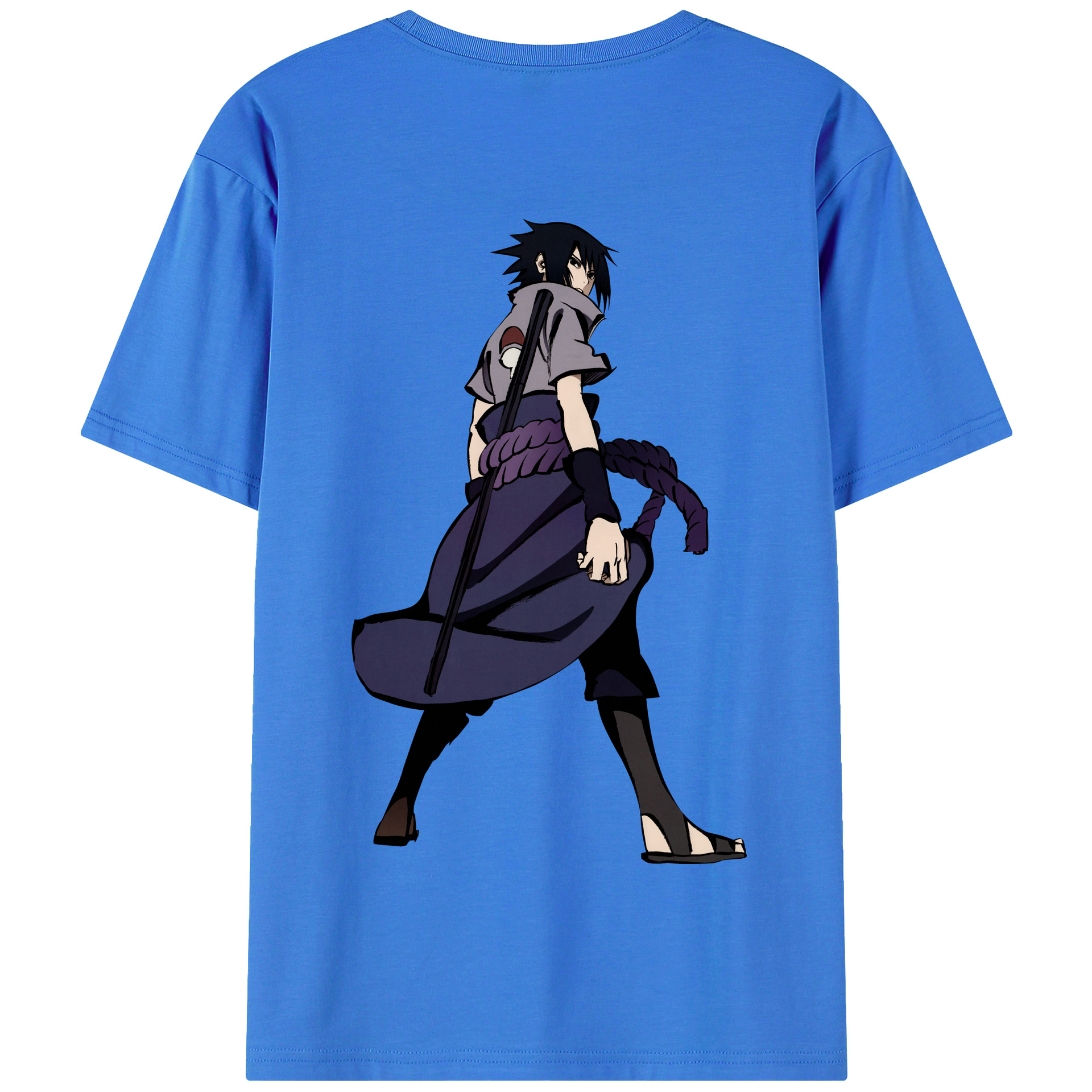 （画像用） NARUTO -ナルト- うちは サスケ Uchiha Sasuke 綿100％半袖Tシャツ（背面プリント）
