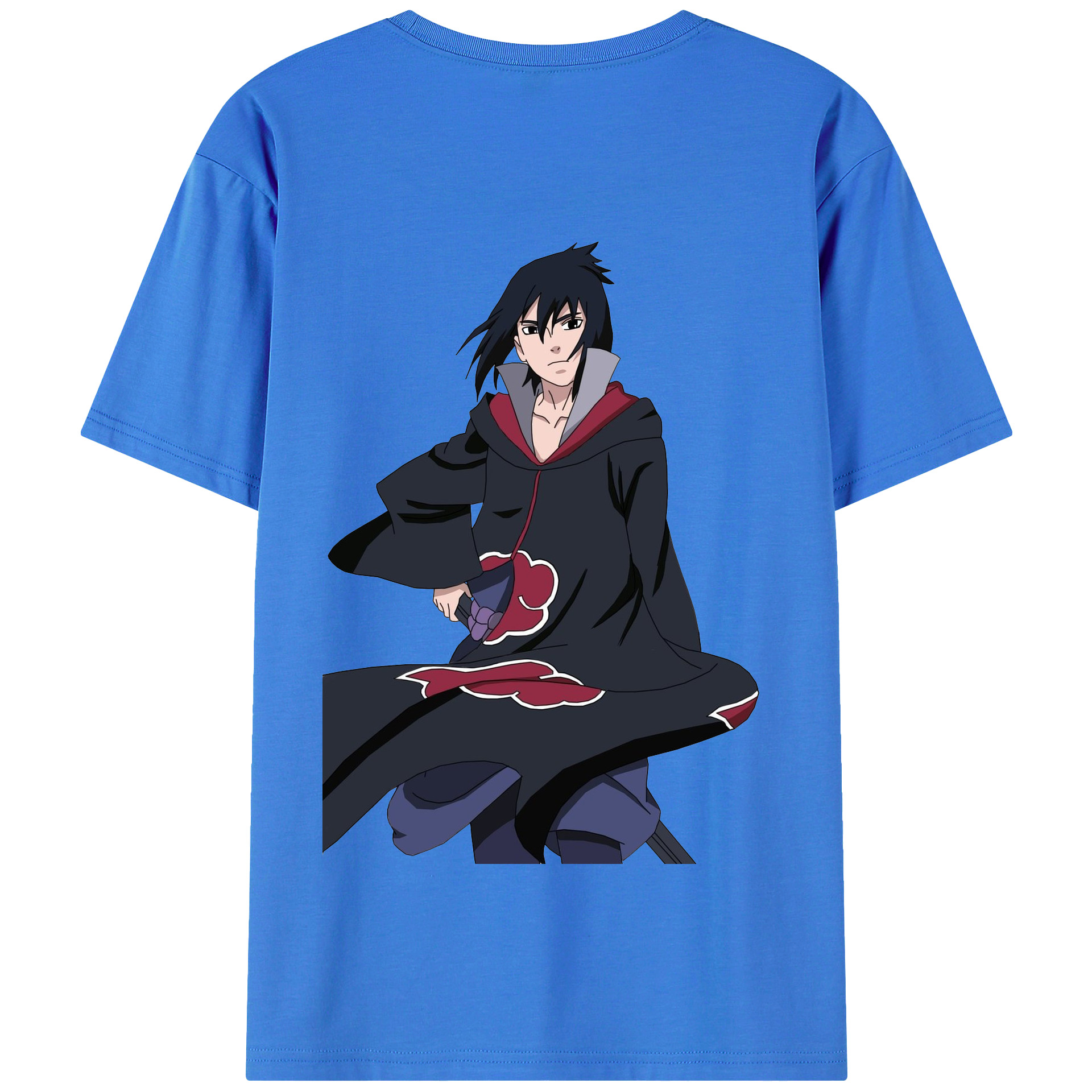 （画像用） NARUTO -ナルト- うちは サスケ Uchiha Sasuke 綿100％半袖Tシャツ（背面プリント）