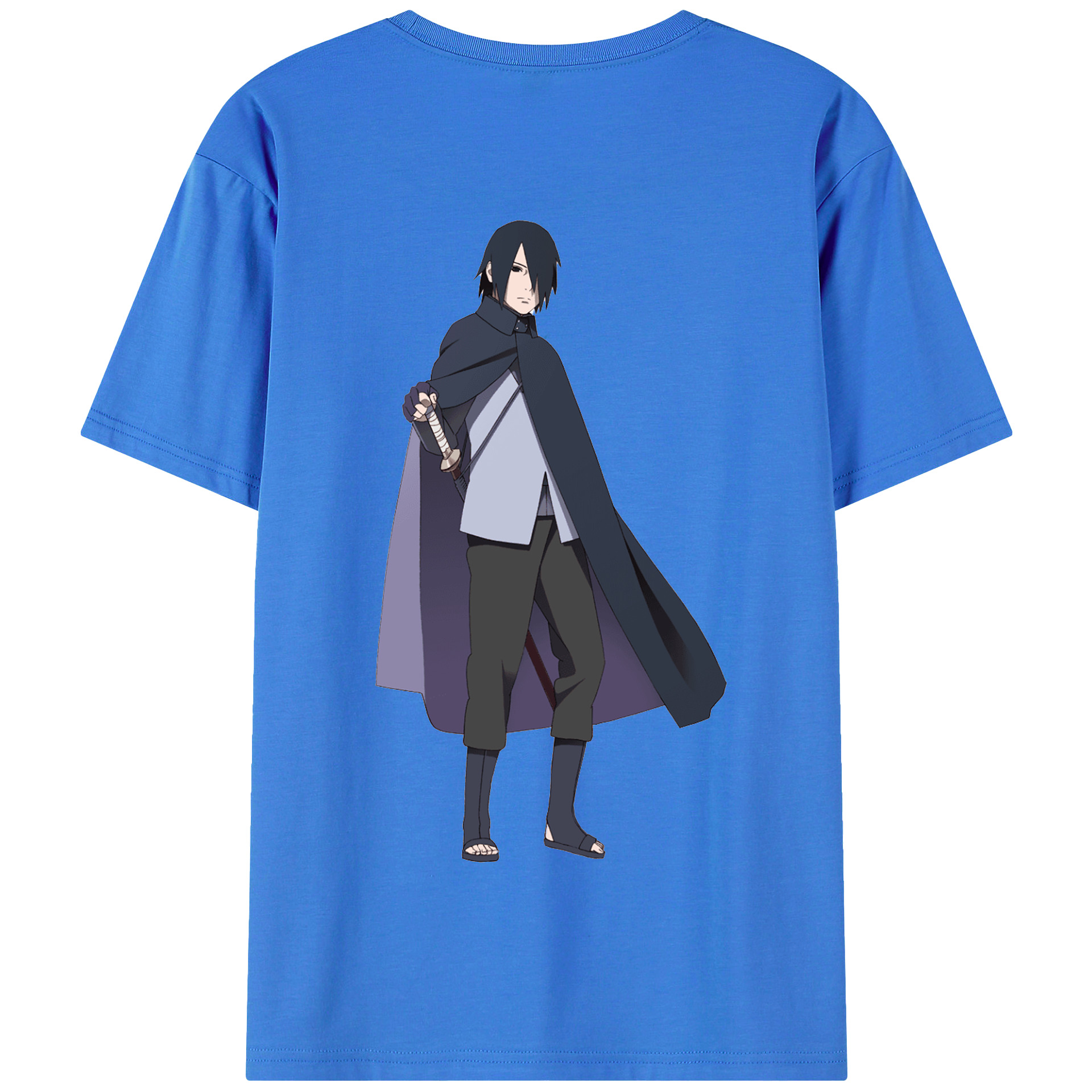 （画像用） NARUTO -ナルト- うちは サスケ Uchiha Sasuke 綿100％半袖Tシャツ（背面プリント）