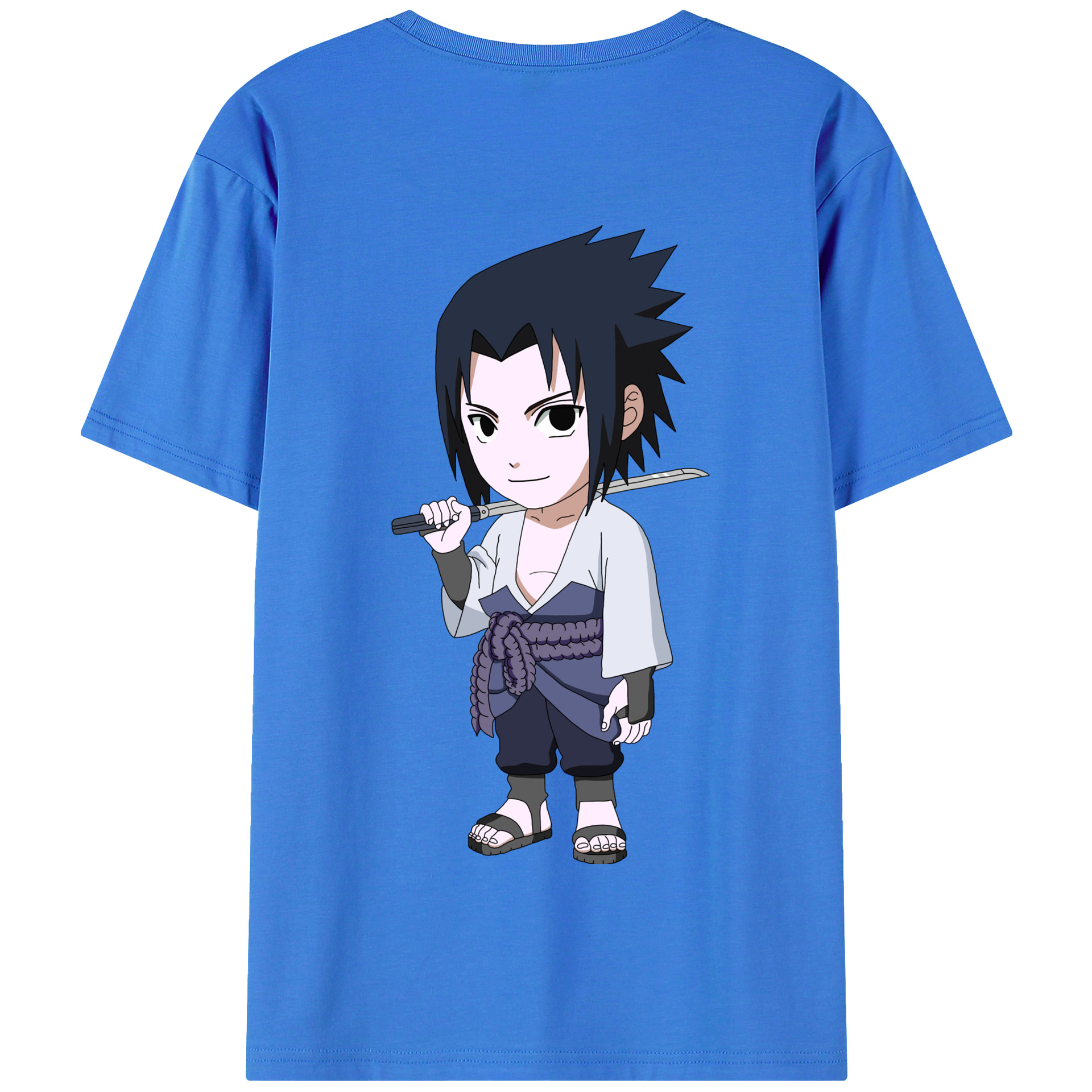 （画像用） NARUTO -ナルト- うちは サスケ Uchiha Sasuke 綿100％半袖Tシャツ（背面プリント）