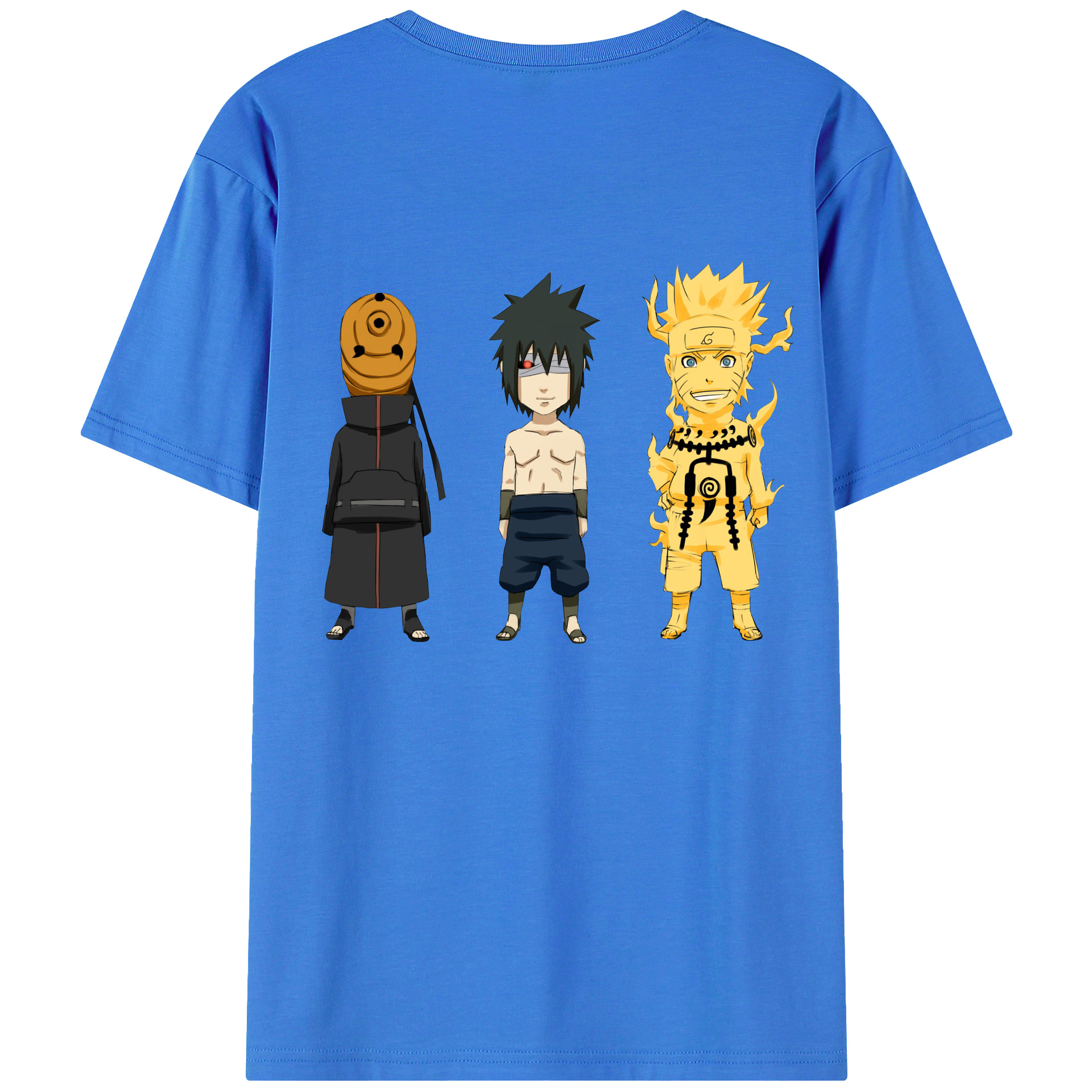 （画像用） NARUTO -ナルト- うちは サスケ Uchiha Sasuke 綿100％半袖Tシャツ（背面プリント）