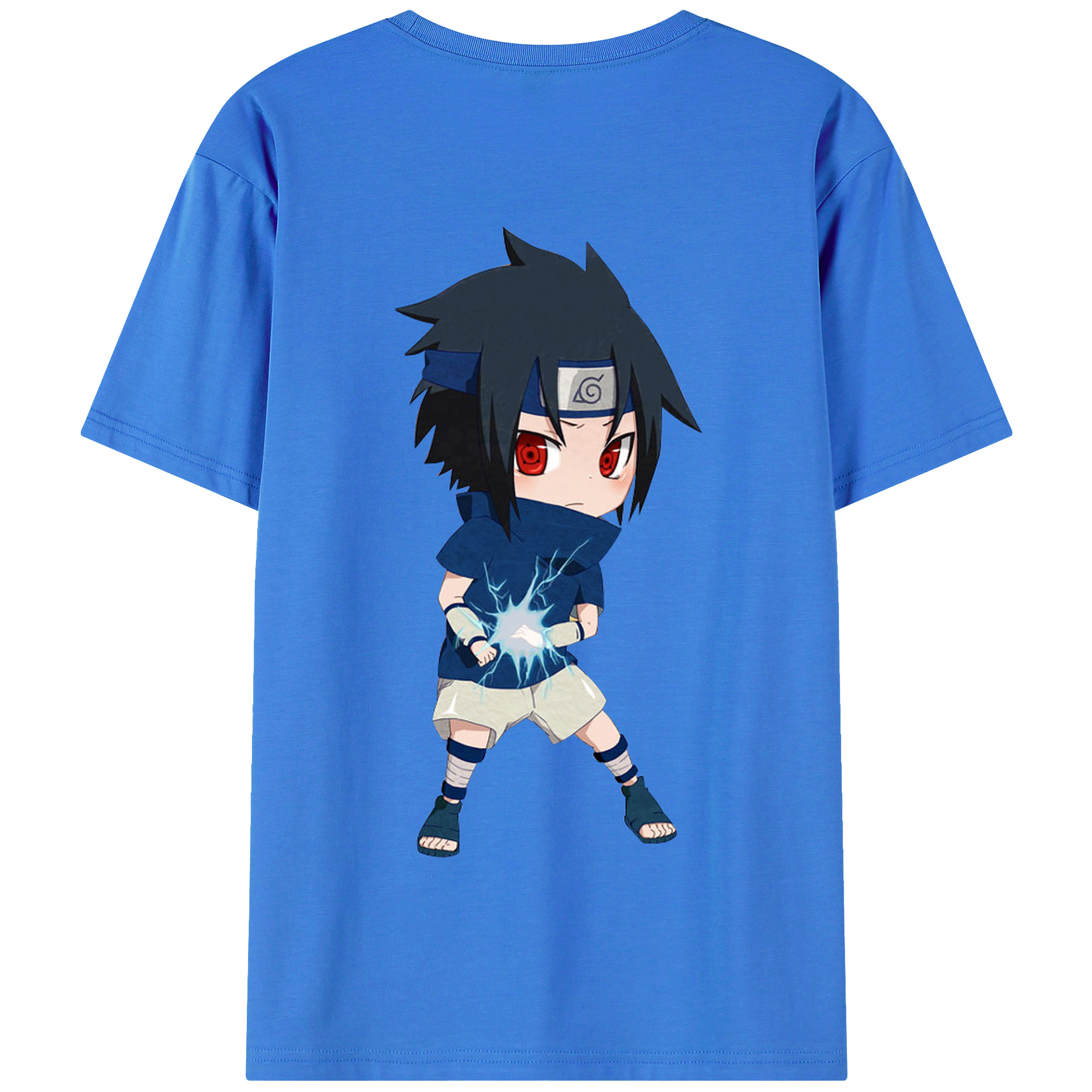 （画像用） NARUTO -ナルト- うちは サスケ Uchiha Sasuke 綿100％半袖Tシャツ（背面プリント）