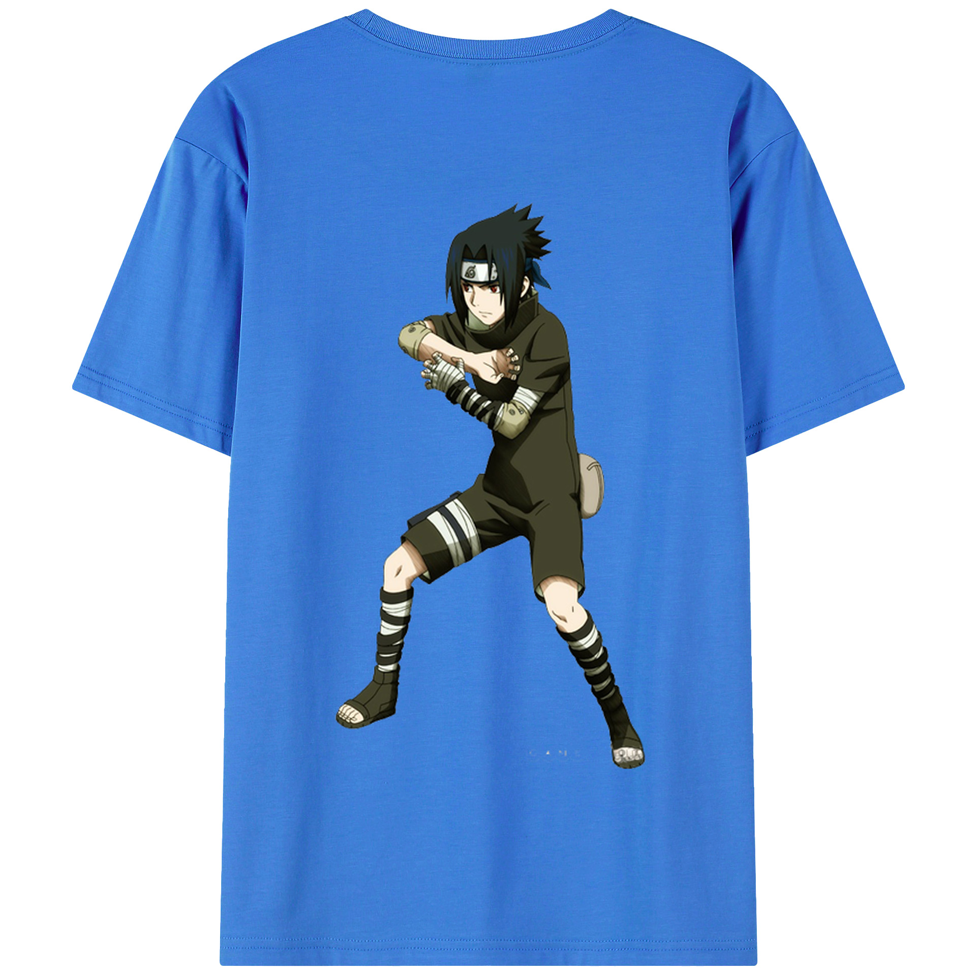 （画像用） NARUTO -ナルト- うちは サスケ Uchiha Sasuke 綿100％半袖Tシャツ（背面プリント）