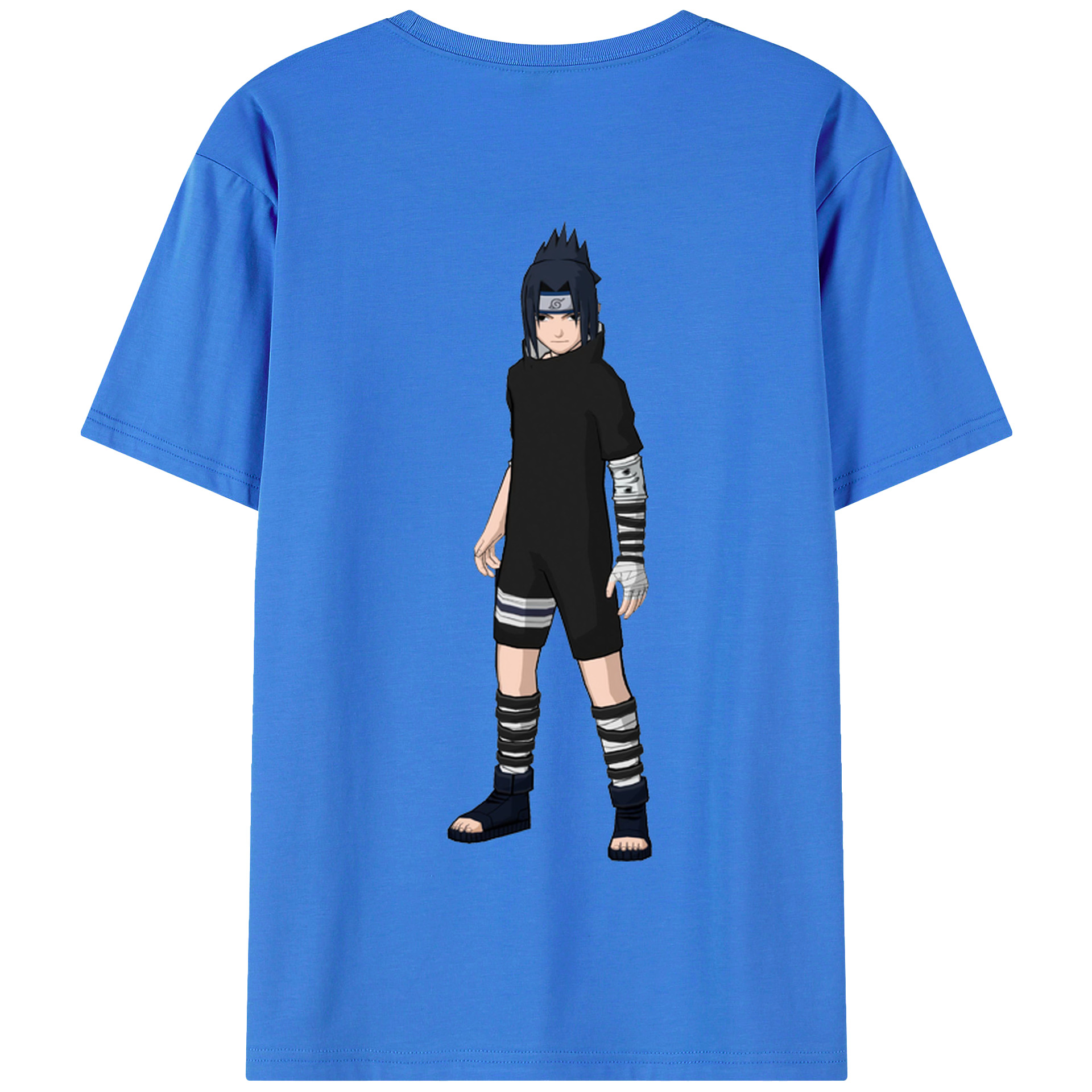 （画像用） NARUTO -ナルト- うちは サスケ Uchiha Sasuke 綿100％半袖Tシャツ（背面プリント）
