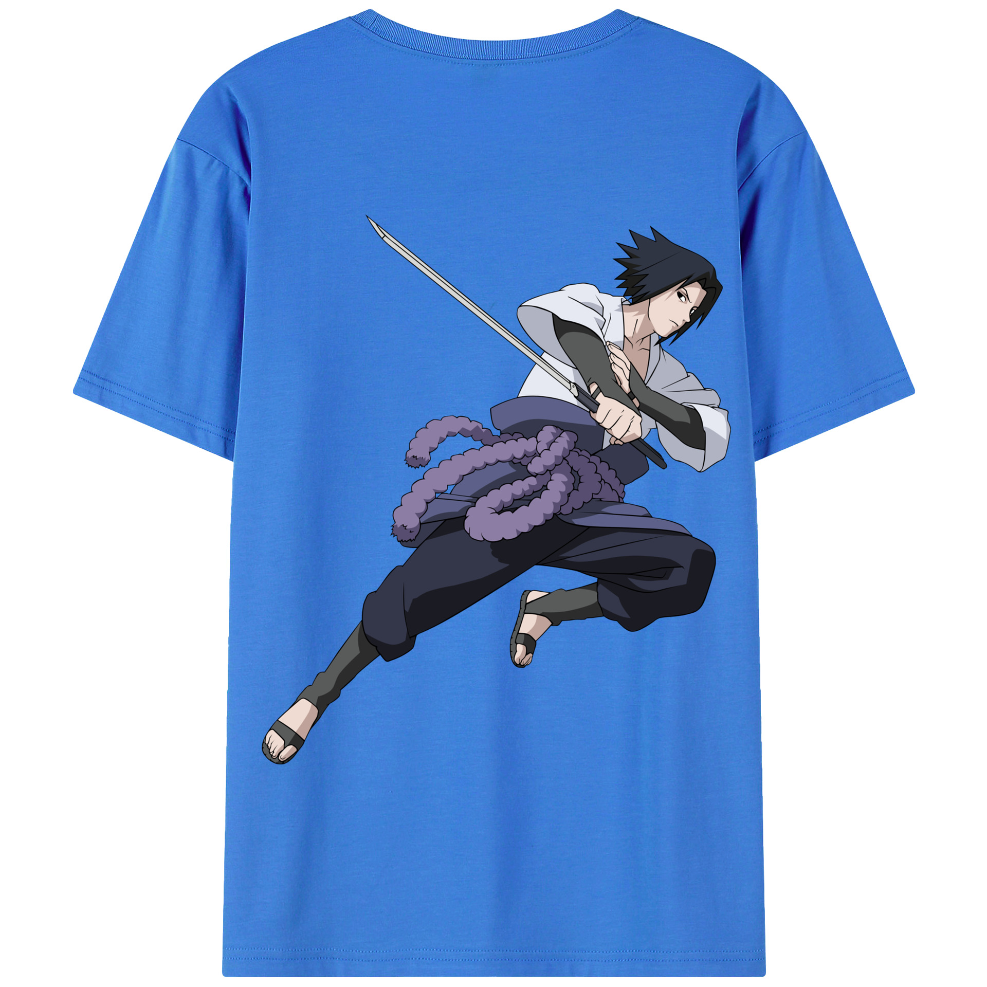 （画像用） NARUTO -ナルト- うちは サスケ Uchiha Sasuke 綿100％半袖Tシャツ（背面プリント）