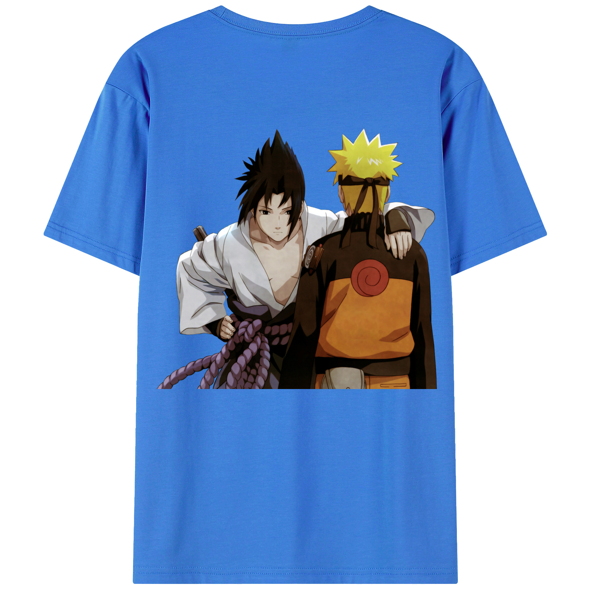 （画像用） NARUTO -ナルト- うちは サスケ Uchiha Sasuke 綿100％半袖Tシャツ（背面プリント）