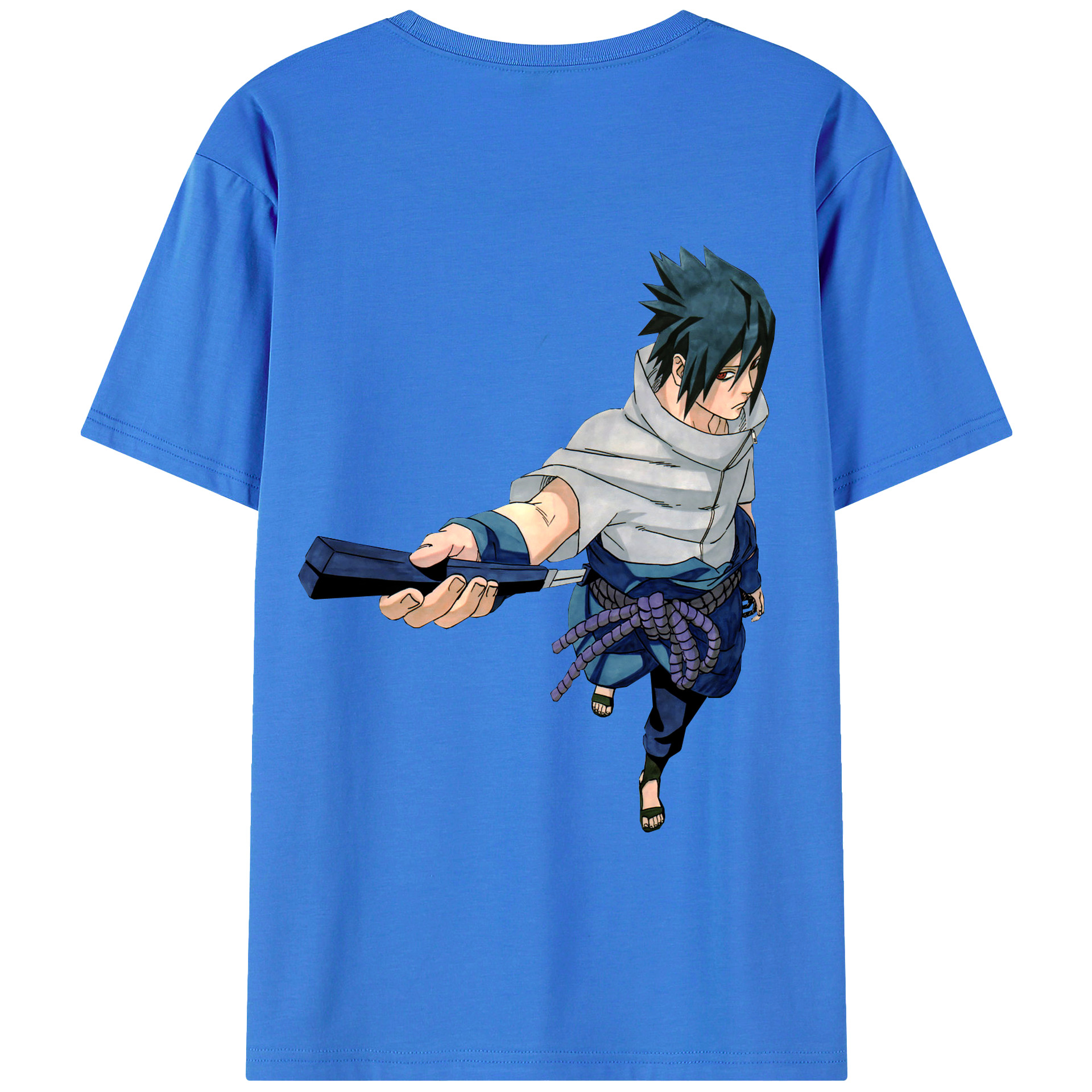 （画像用） NARUTO -ナルト- うちは サスケ Uchiha Sasuke 綿100％半袖Tシャツ（背面プリント）
