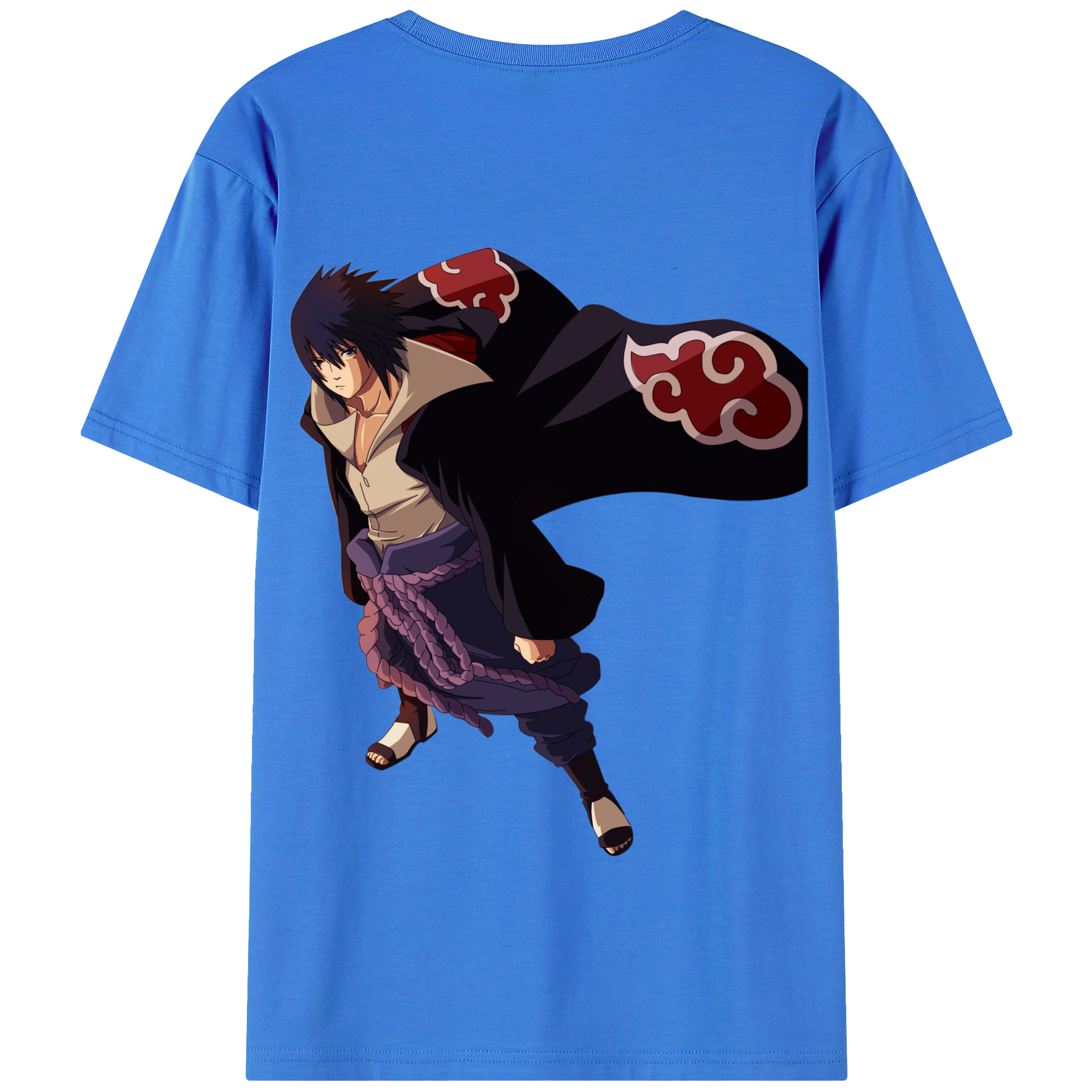（画像用） NARUTO -ナルト- うちは サスケ Uchiha Sasuke 綿100％半袖Tシャツ（背面プリント）