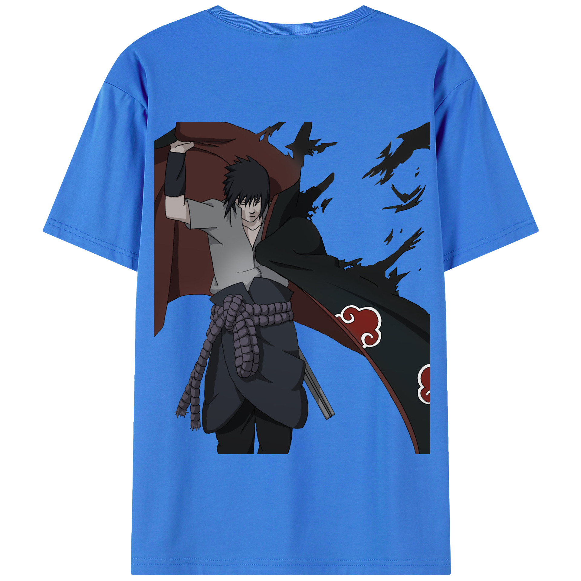 （画像用） NARUTO -ナルト- うちは サスケ Uchiha Sasuke 綿100％半袖Tシャツ（背面プリント）