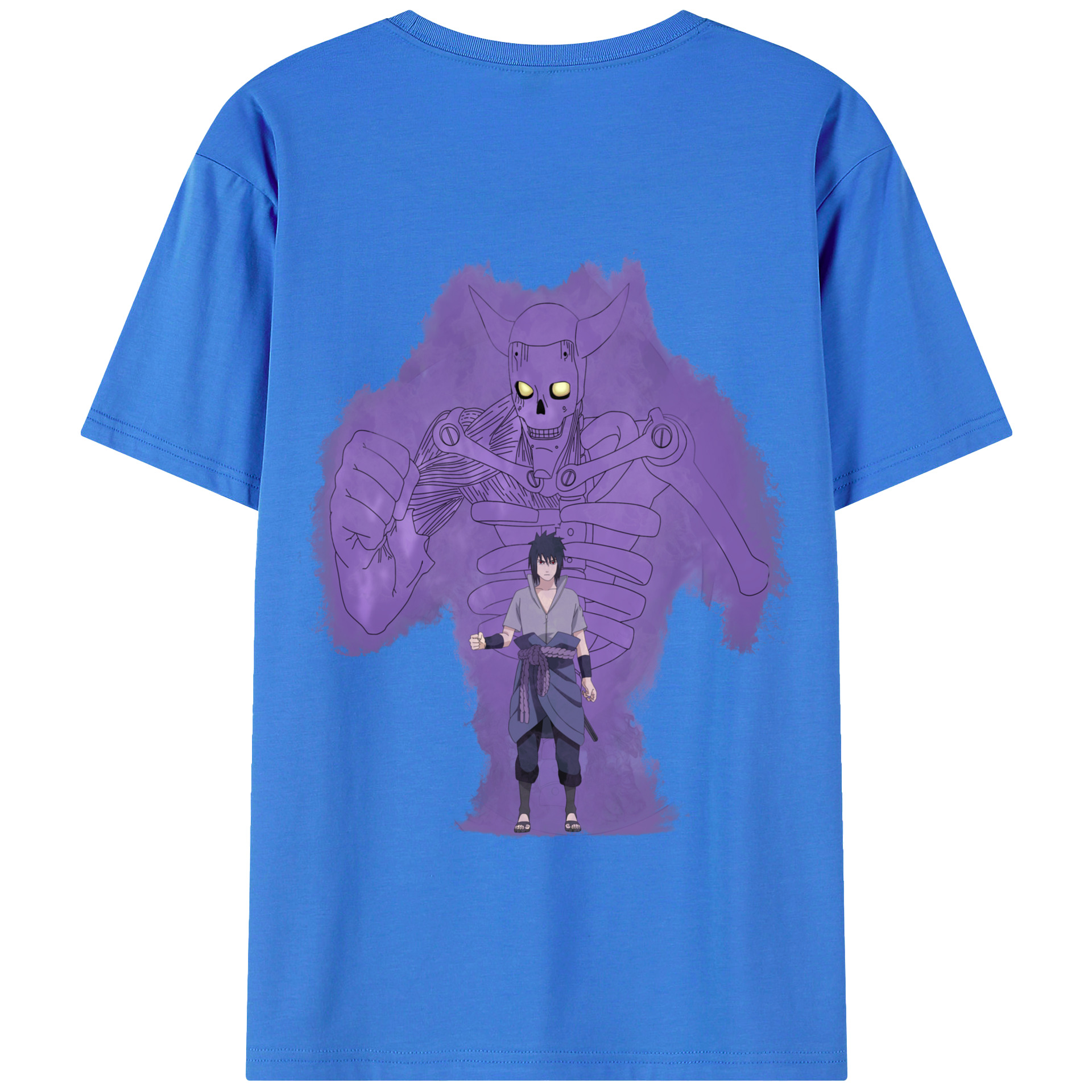（画像用） NARUTO -ナルト- うちは サスケ Uchiha Sasuke 綿100％半袖Tシャツ（背面プリント）