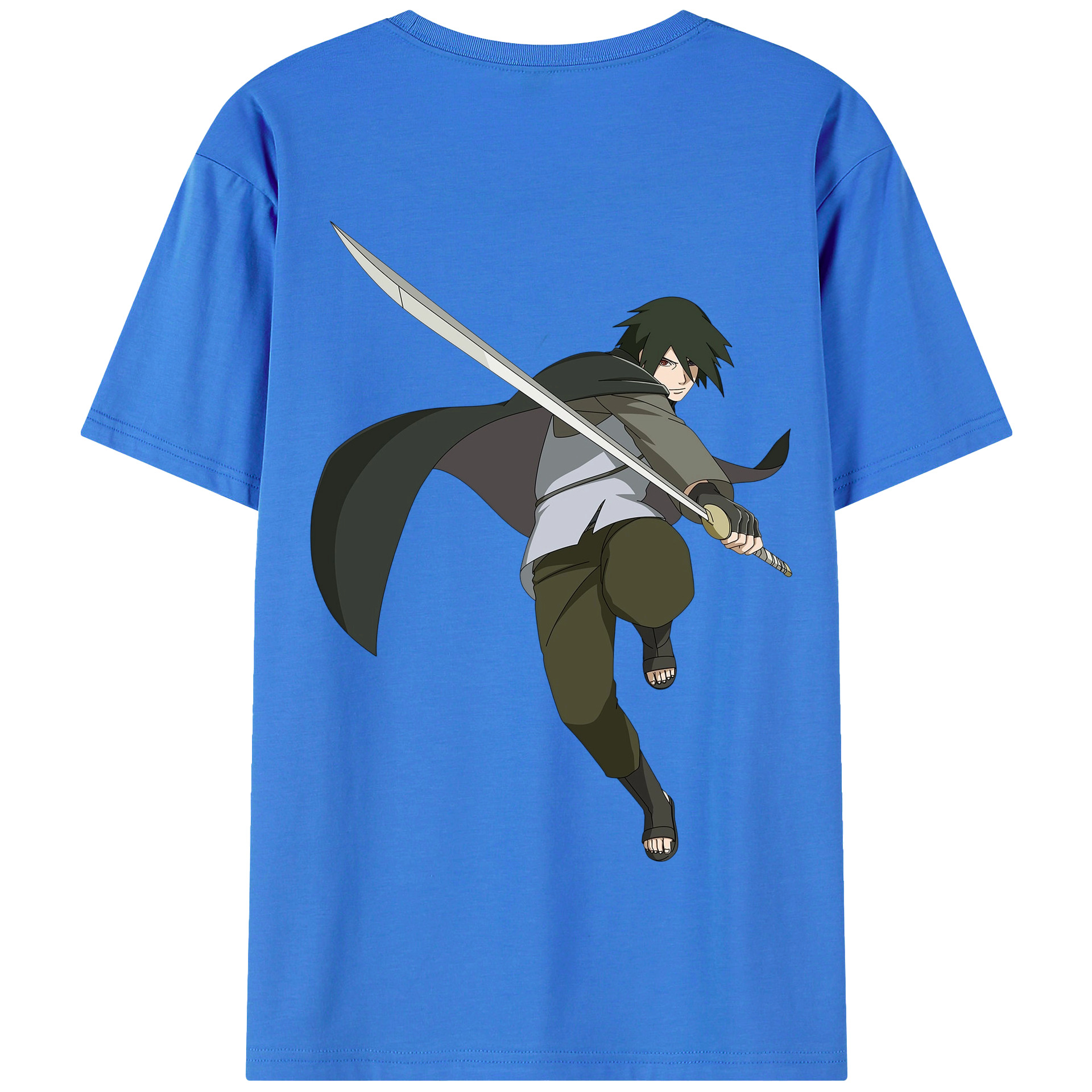 （画像用） NARUTO -ナルト- うちは サスケ Uchiha Sasuke 綿100％半袖Tシャツ（背面プリント）
