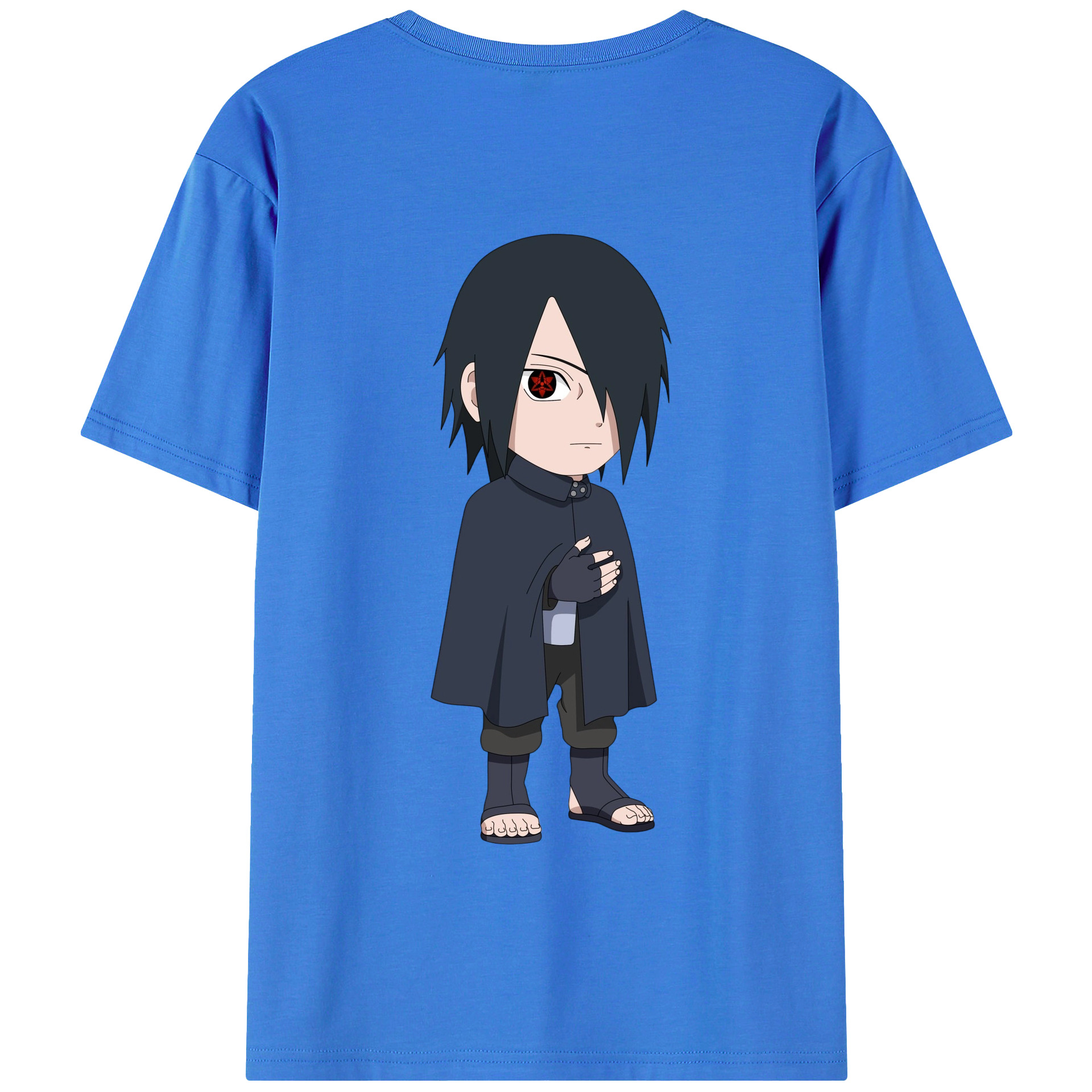 （画像用） NARUTO -ナルト- うちは サスケ Uchiha Sasuke 綿100％半袖Tシャツ（背面プリント）