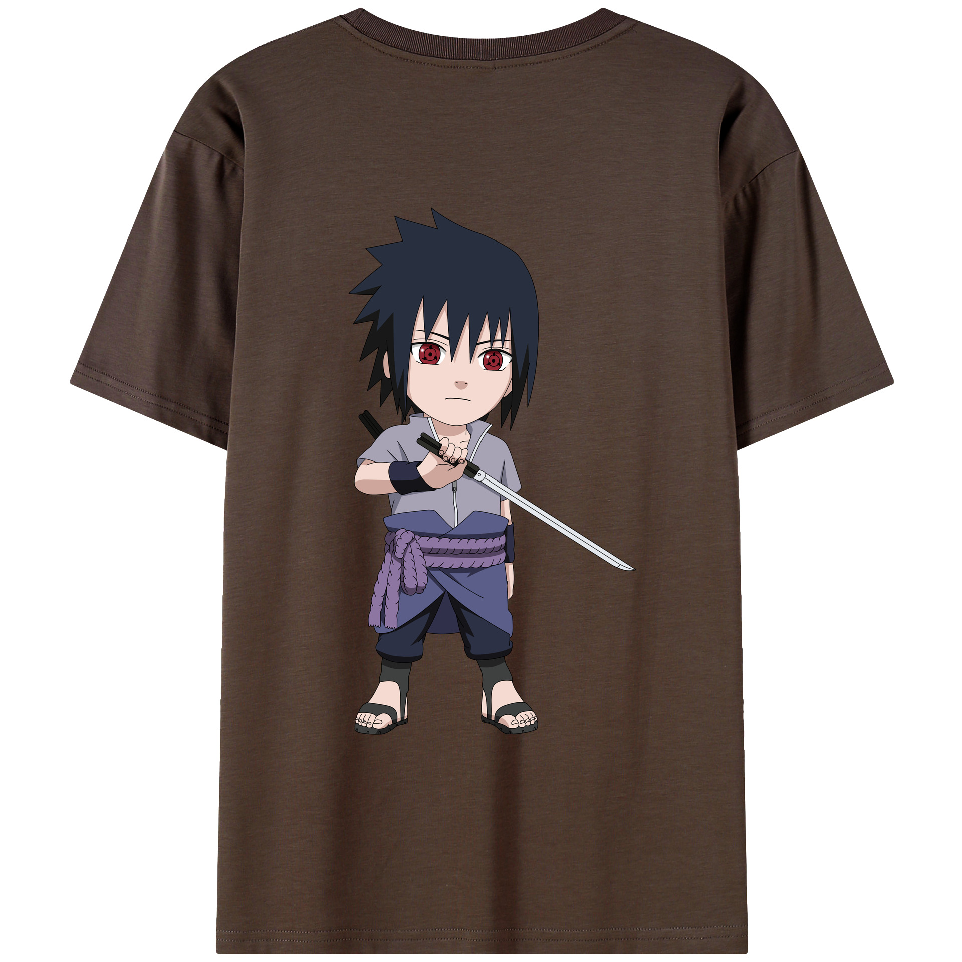 （画像用） NARUTO -ナルト- うちは サスケ Uchiha Sasuke 綿100％半袖Tシャツ（背面プリント）