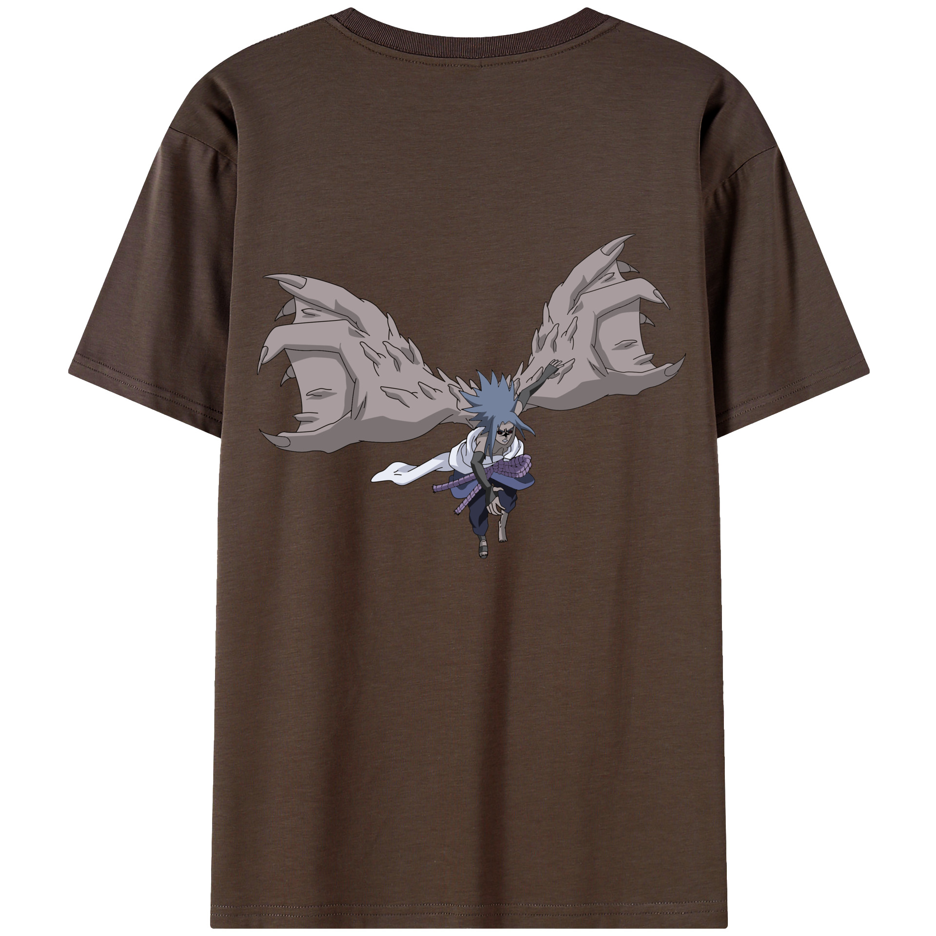 （画像用） NARUTO -ナルト- うちは サスケ Uchiha Sasuke 綿100％半袖Tシャツ（背面プリント）
