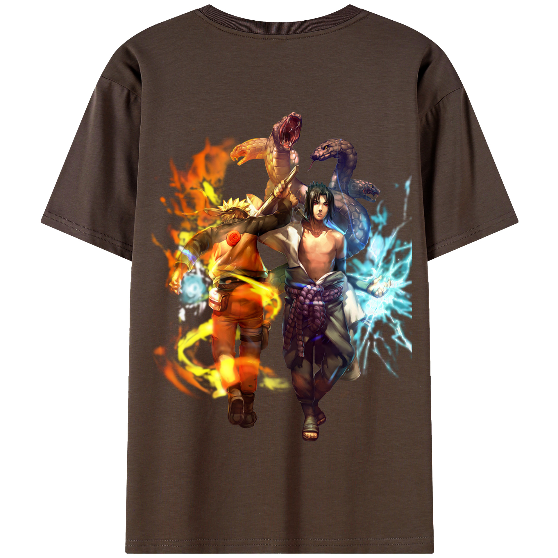 （画像用） NARUTO -ナルト- うちは サスケ Uchiha Sasuke 綿100％半袖Tシャツ（背面プリント）
