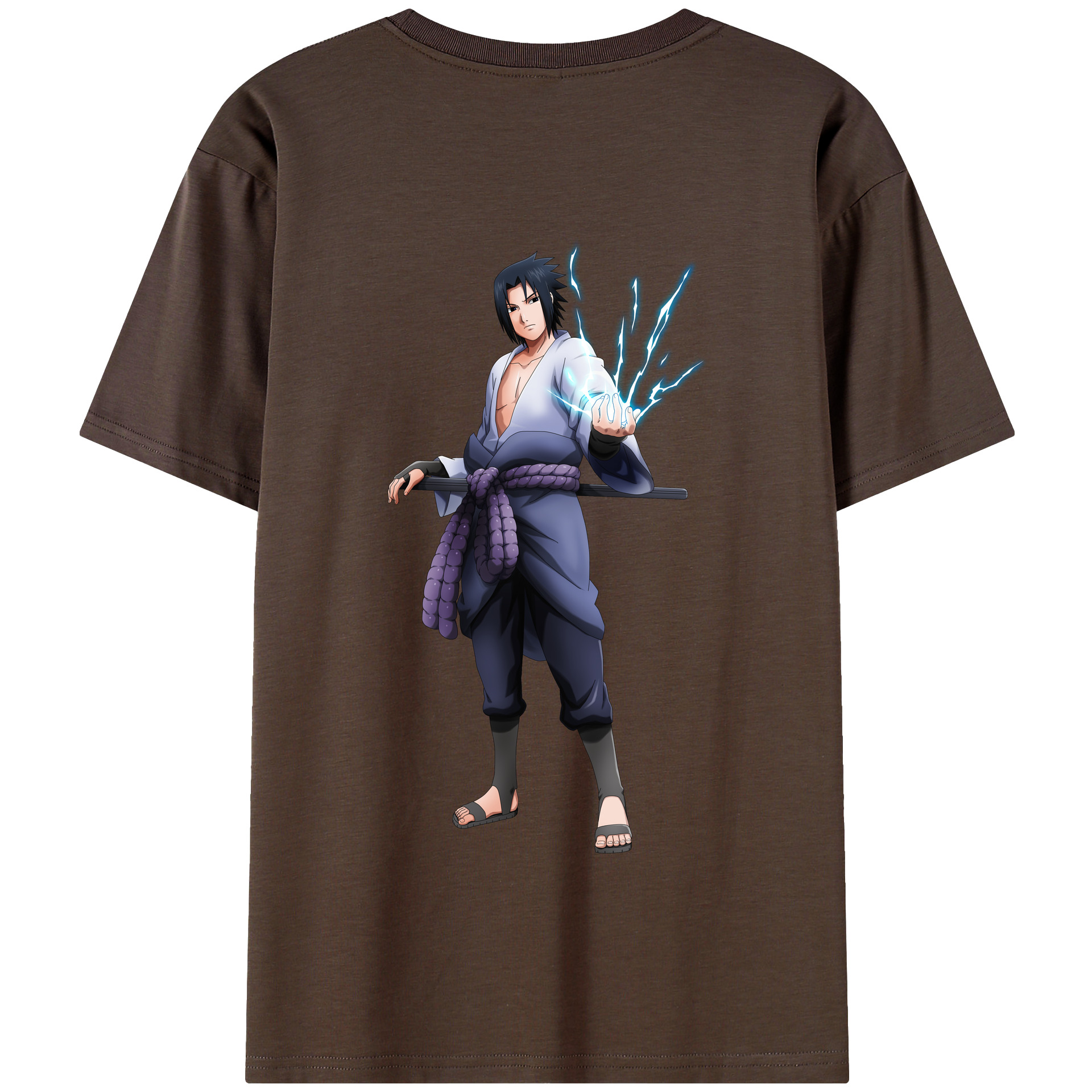 （画像用） NARUTO -ナルト- うちは サスケ Uchiha Sasuke 綿100％半袖Tシャツ（背面プリント）