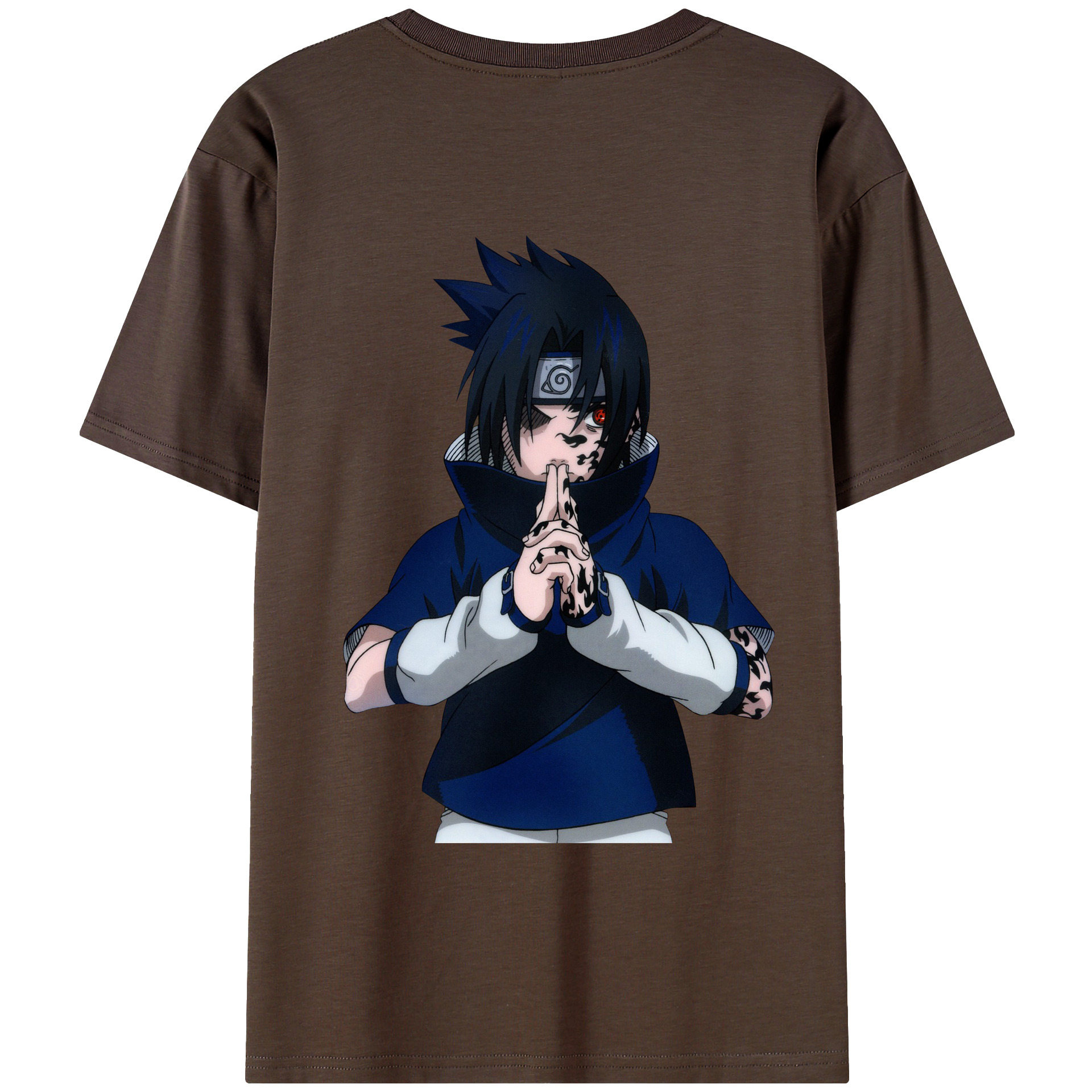 （画像用） NARUTO -ナルト- うちは サスケ Uchiha Sasuke 綿100％半袖Tシャツ（背面プリント）