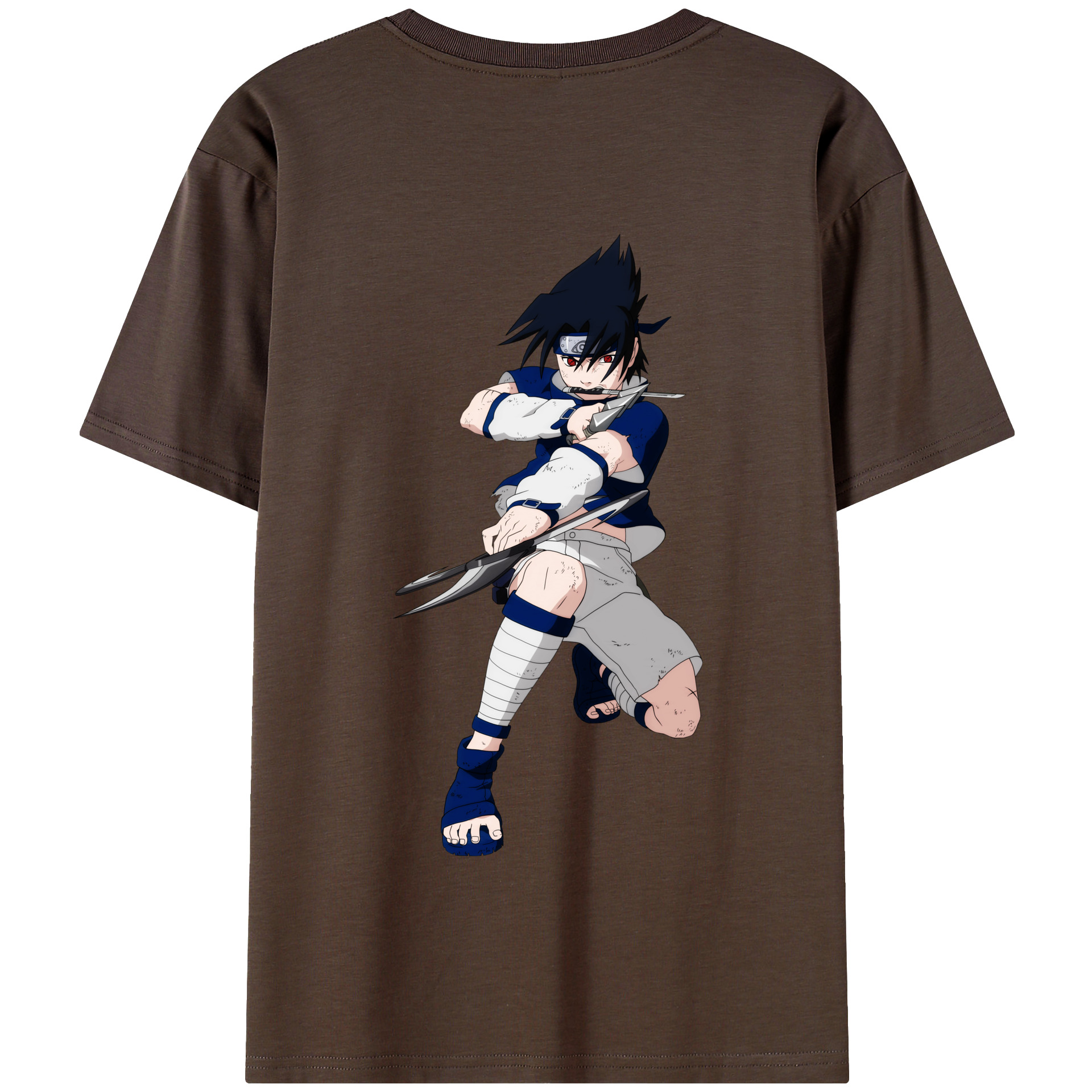 （画像用） NARUTO -ナルト- うちは サスケ Uchiha Sasuke 綿100％半袖Tシャツ（背面プリント）