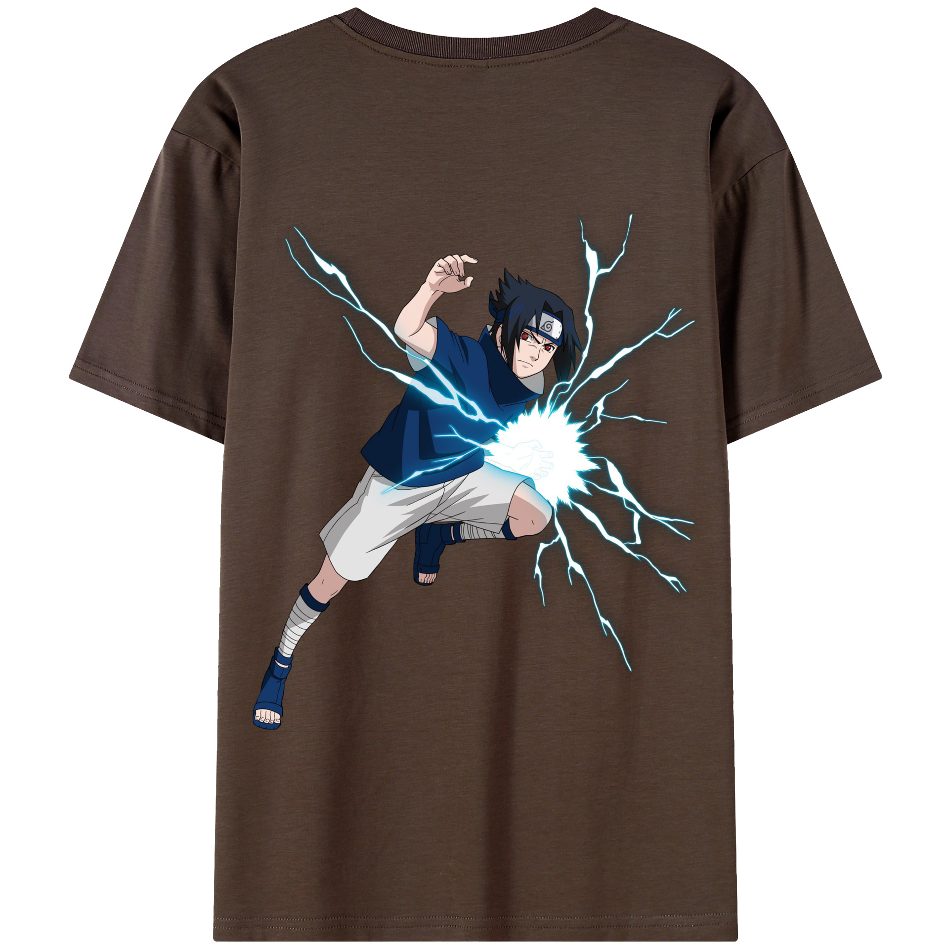 （画像用） NARUTO -ナルト- うちは サスケ Uchiha Sasuke 綿100％半袖Tシャツ（背面プリント）