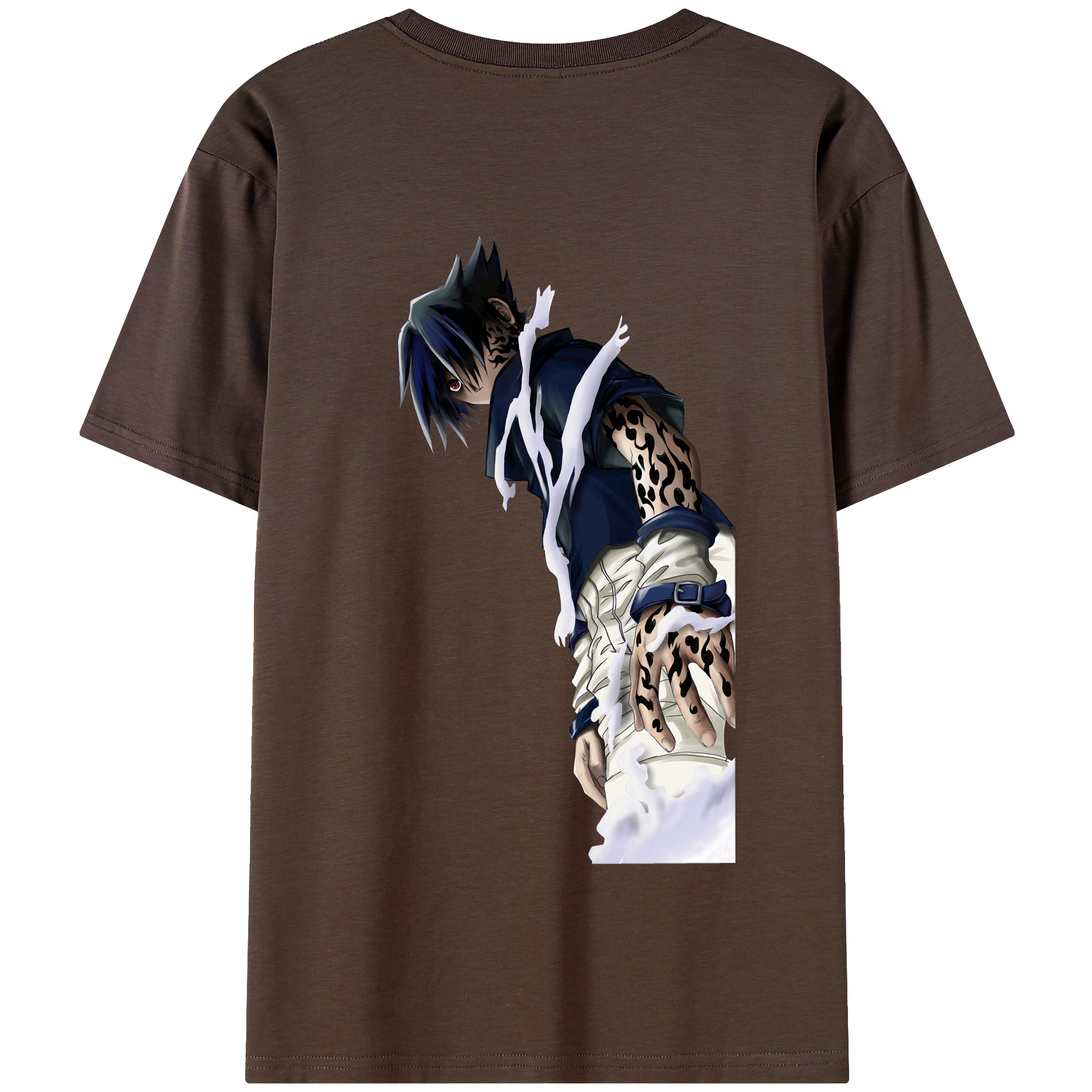 （画像用） NARUTO -ナルト- うちは サスケ Uchiha Sasuke 綿100％半袖Tシャツ（背面プリント）