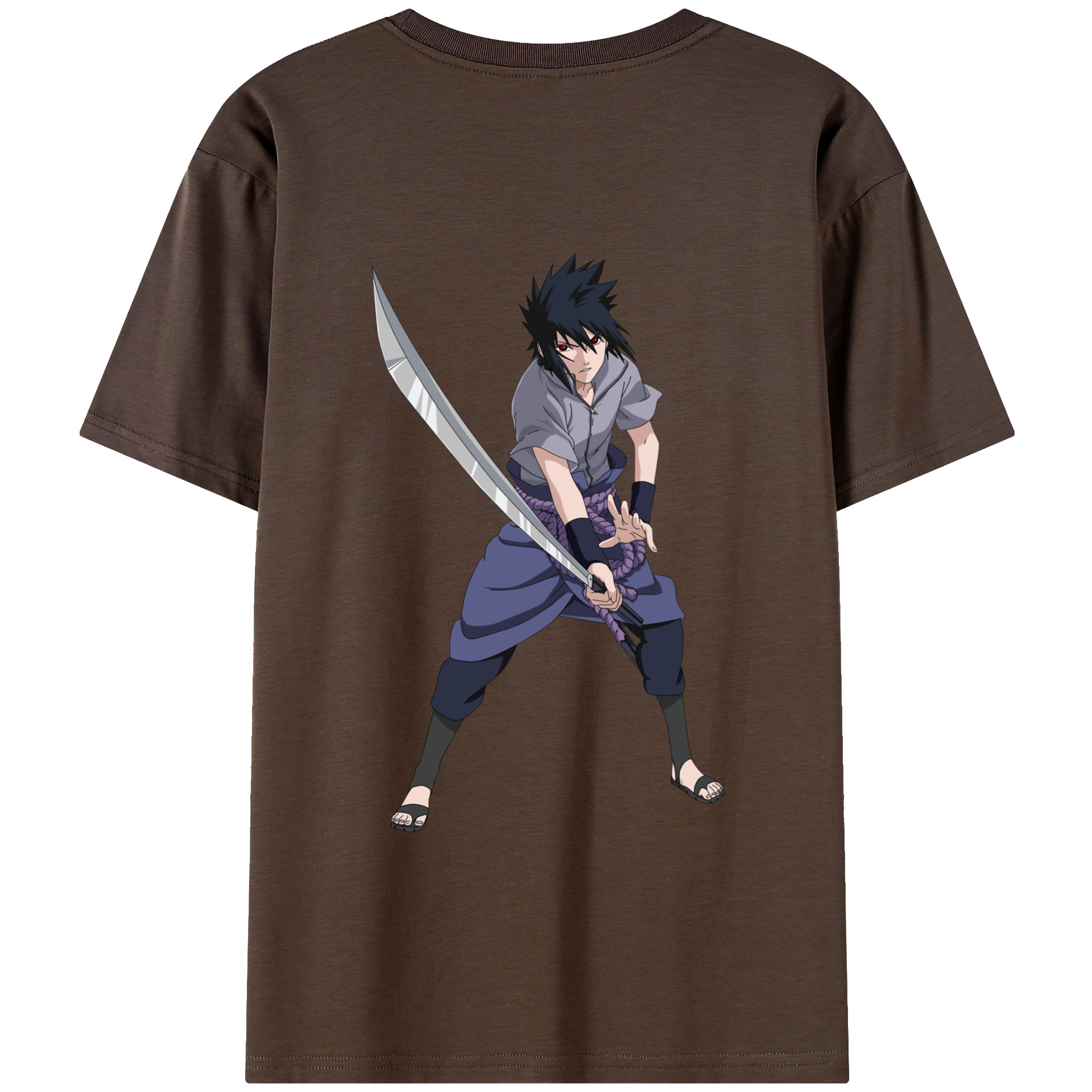 （画像用） NARUTO -ナルト- うちは サスケ Uchiha Sasuke 綿100％半袖Tシャツ（背面プリント）