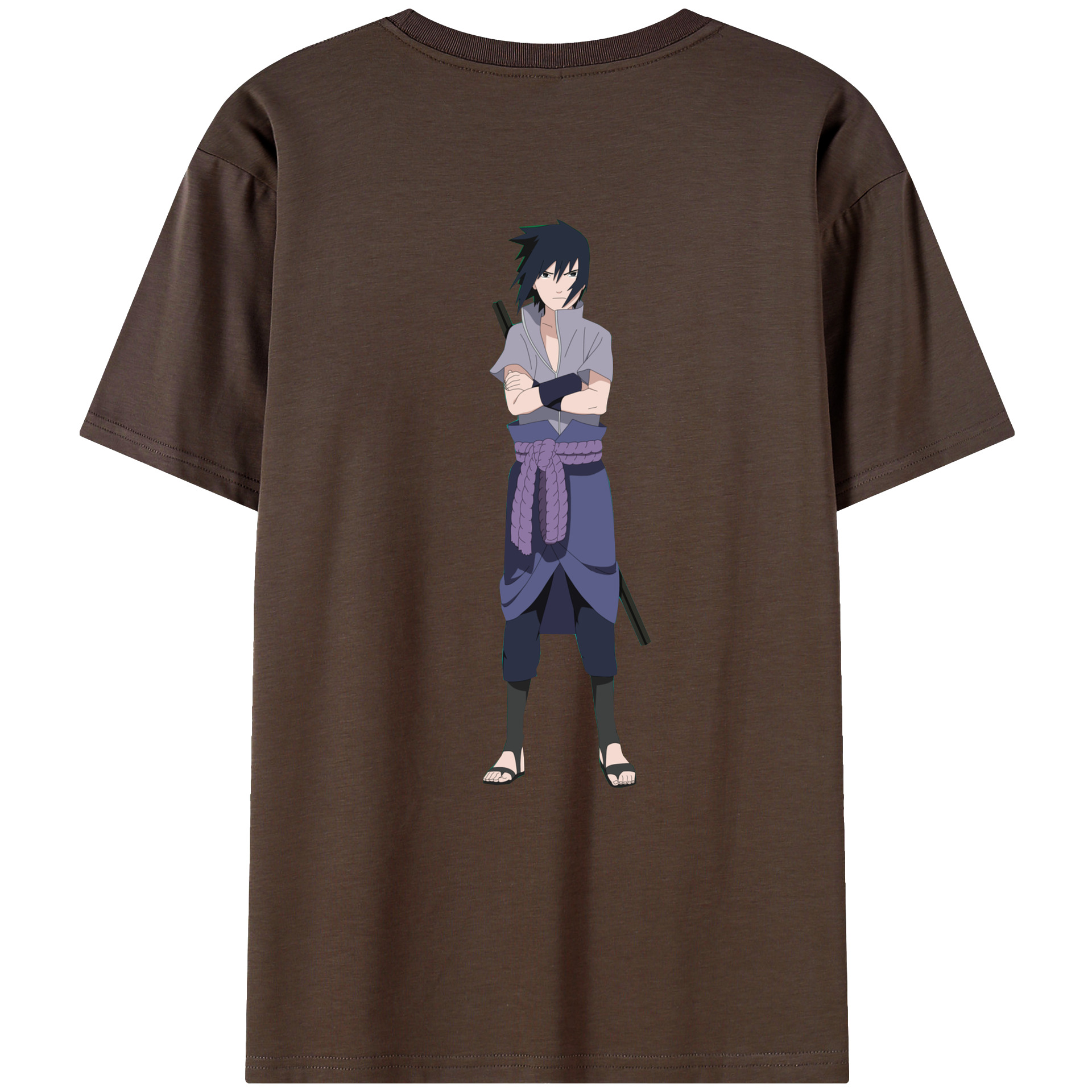 （画像用） NARUTO -ナルト- うちは サスケ Uchiha Sasuke 綿100％半袖Tシャツ（背面プリント）