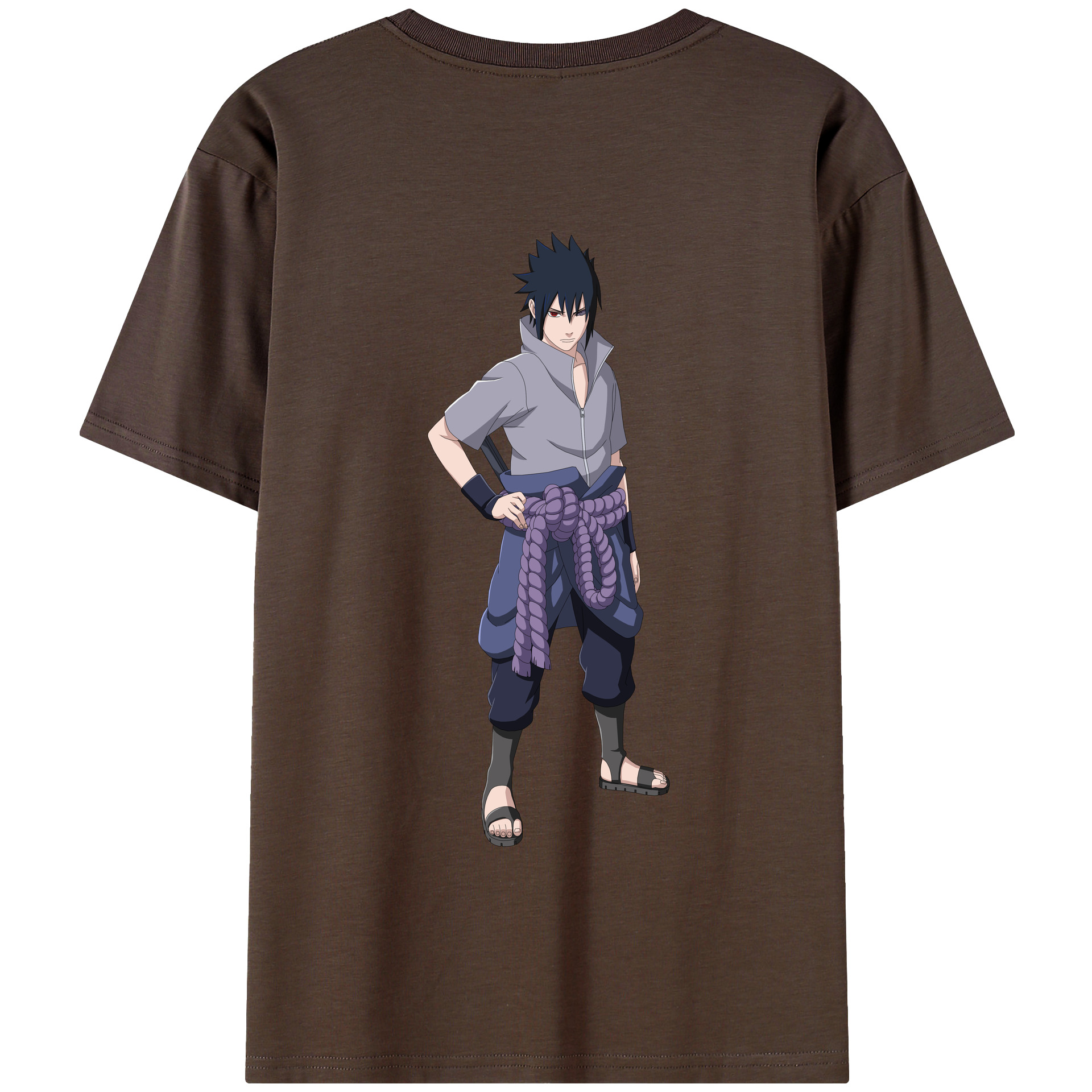 （画像用） NARUTO -ナルト- うちは サスケ Uchiha Sasuke 綿100％半袖Tシャツ（背面プリント）