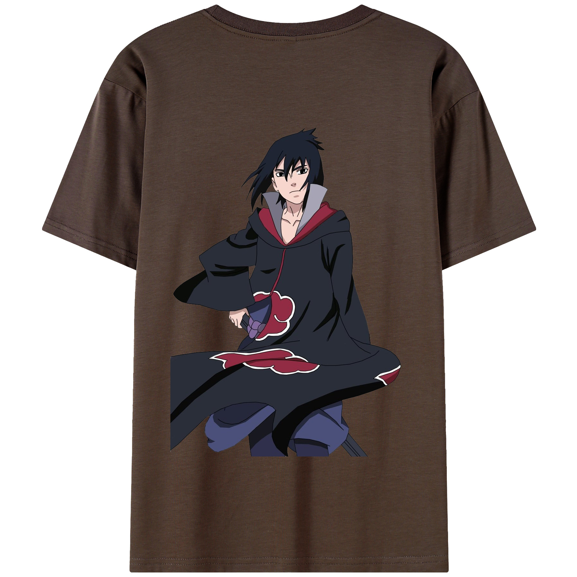 （画像用） NARUTO -ナルト- うちは サスケ Uchiha Sasuke 綿100％半袖Tシャツ（背面プリント）