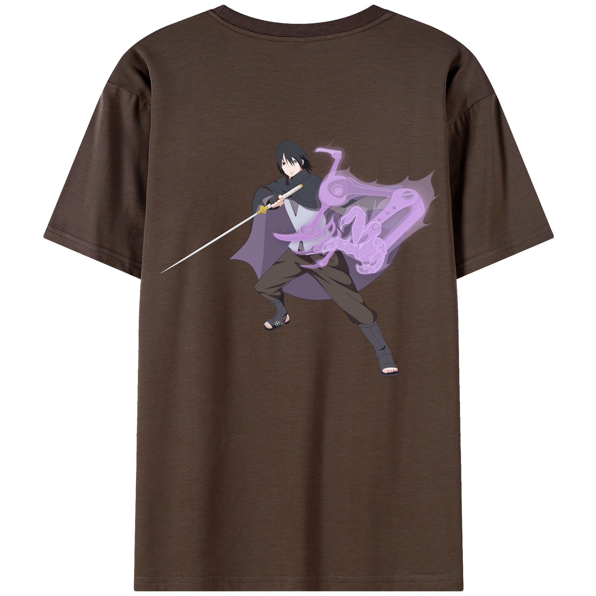 （画像用） NARUTO -ナルト- うちは サスケ Uchiha Sasuke 綿100％半袖Tシャツ（背面プリント）