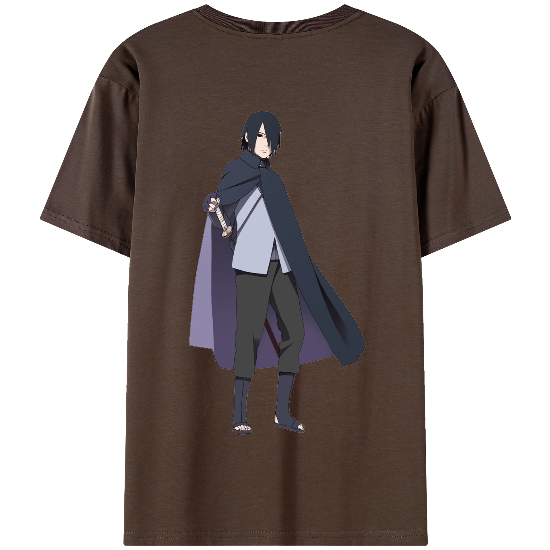 （画像用） NARUTO -ナルト- うちは サスケ Uchiha Sasuke 綿100％半袖Tシャツ（背面プリント）