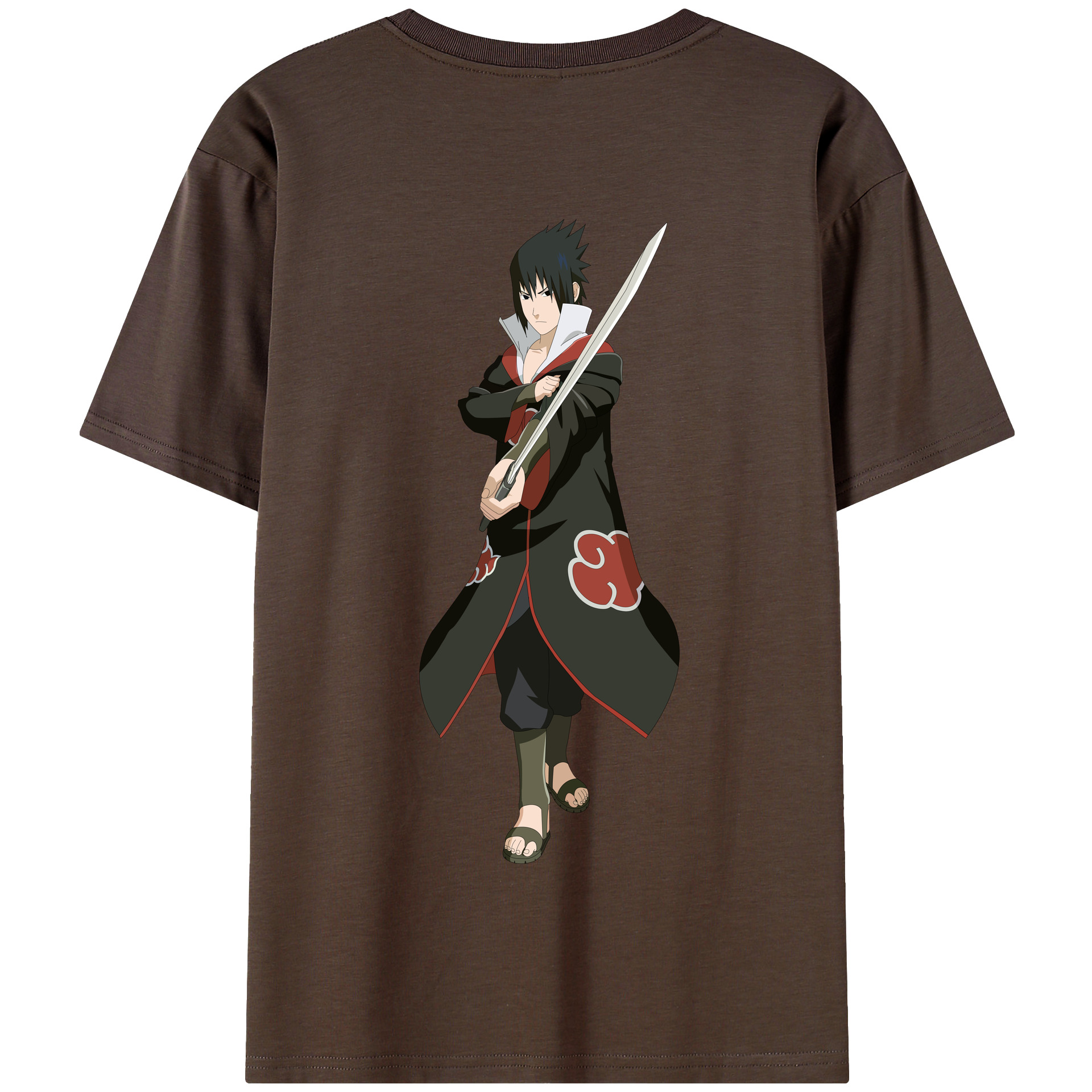 （画像用） NARUTO -ナルト- うちは サスケ Uchiha Sasuke 綿100％半袖Tシャツ（背面プリント）
