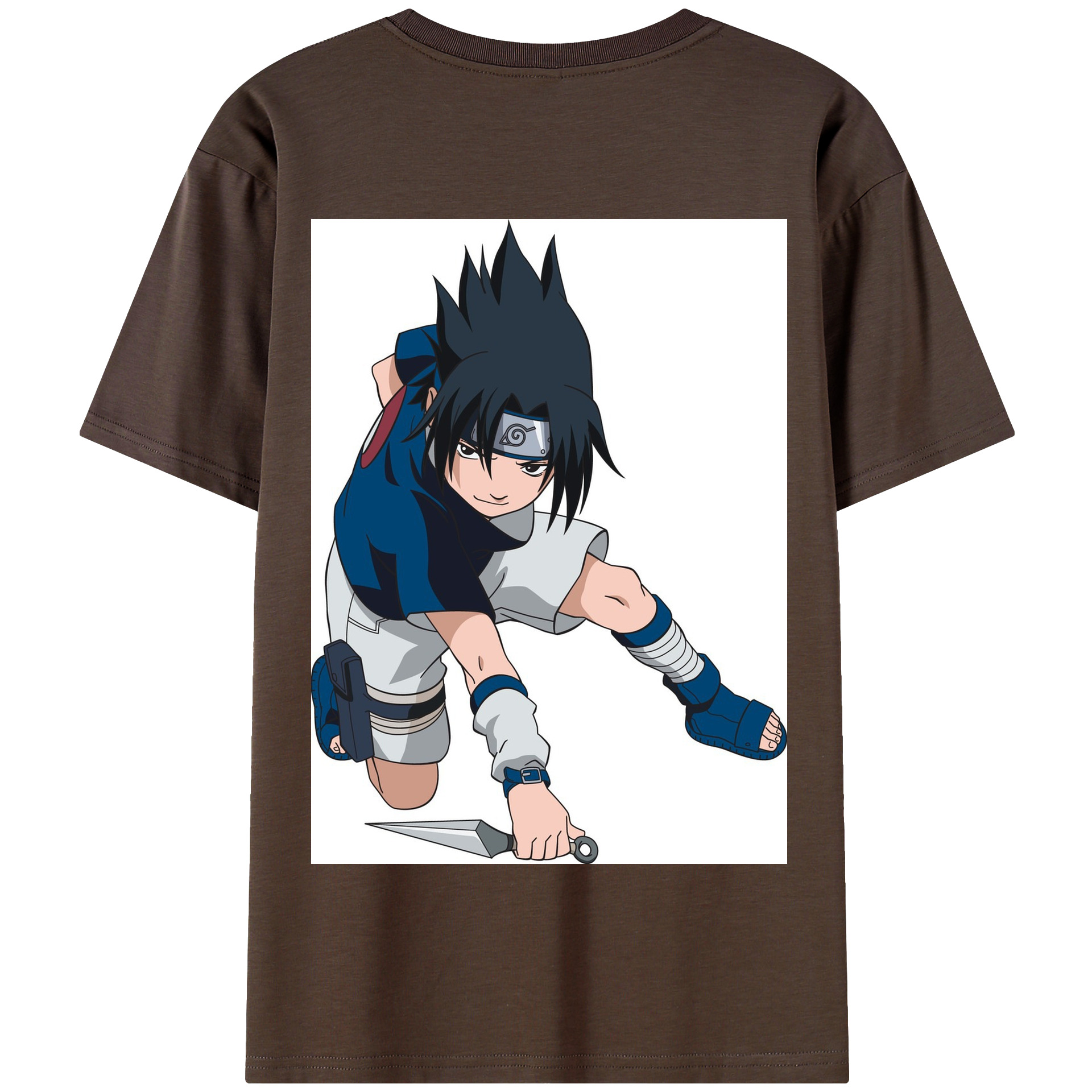 （画像用） NARUTO -ナルト- うちは サスケ Uchiha Sasuke 綿100％半袖Tシャツ（背面プリント）