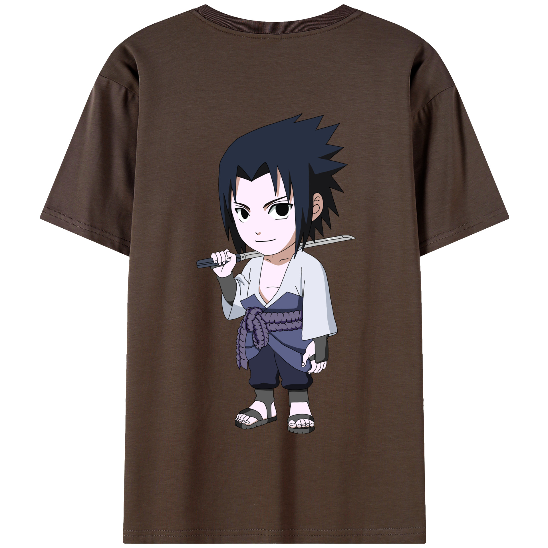 （画像用） NARUTO -ナルト- うちは サスケ Uchiha Sasuke 綿100％半袖Tシャツ（背面プリント）