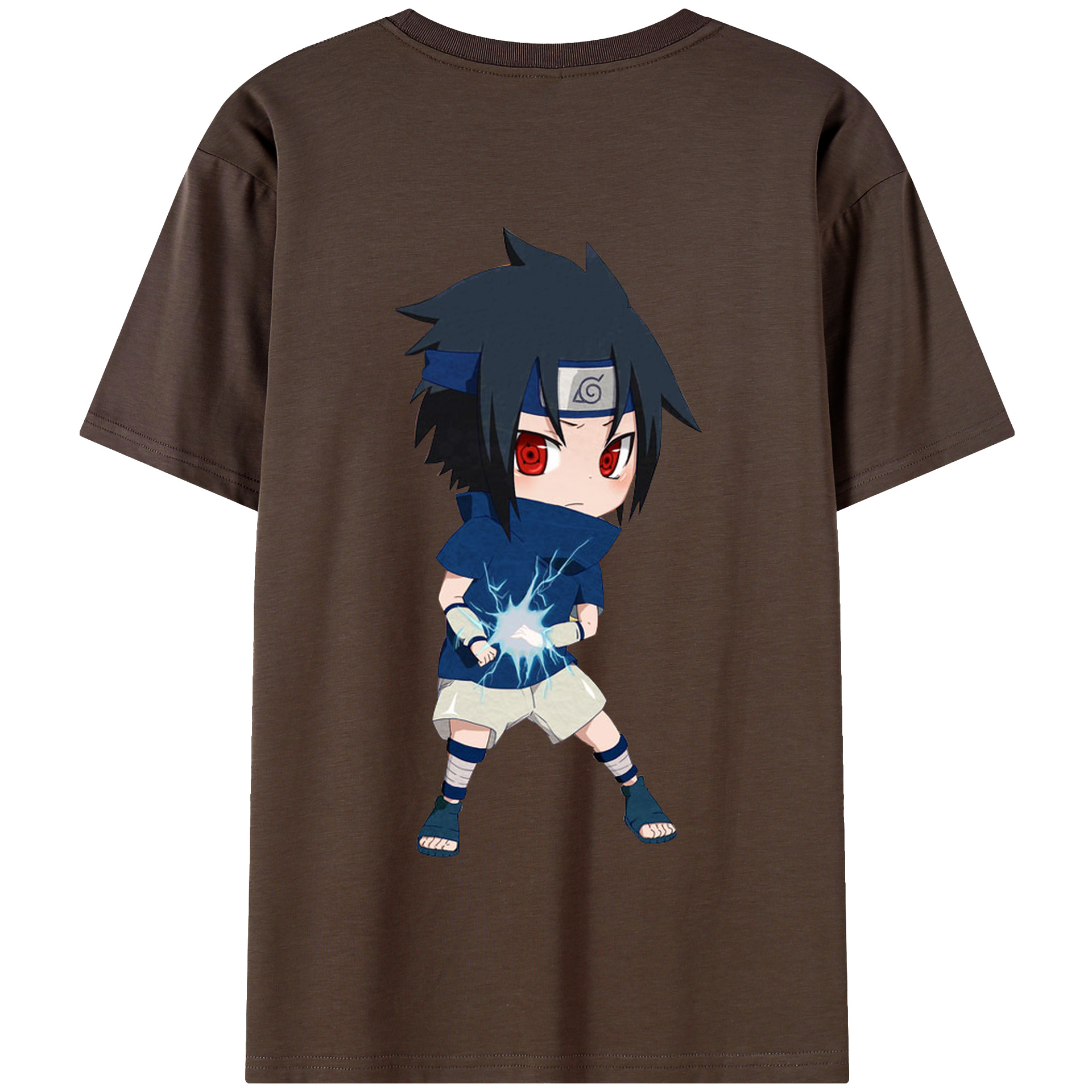 （画像用） NARUTO -ナルト- うちは サスケ Uchiha Sasuke 綿100％半袖Tシャツ（背面プリント）