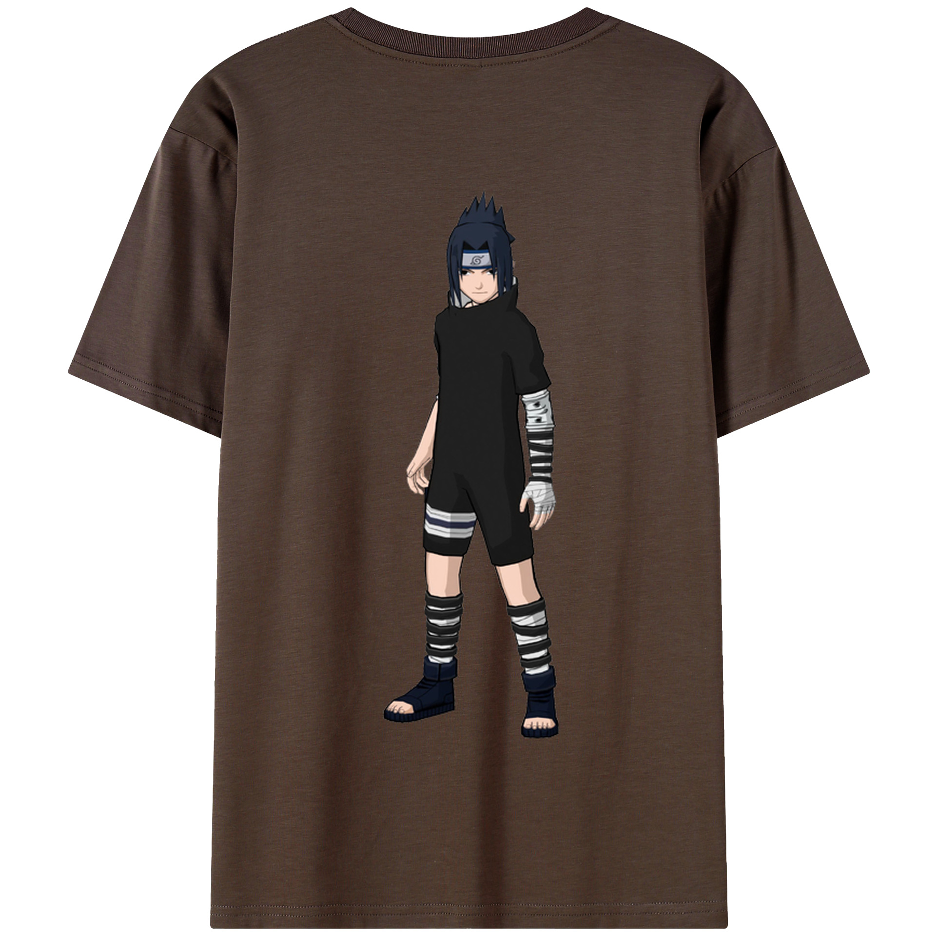 （画像用） NARUTO -ナルト- うちは サスケ Uchiha Sasuke 綿100％半袖Tシャツ（背面プリント）