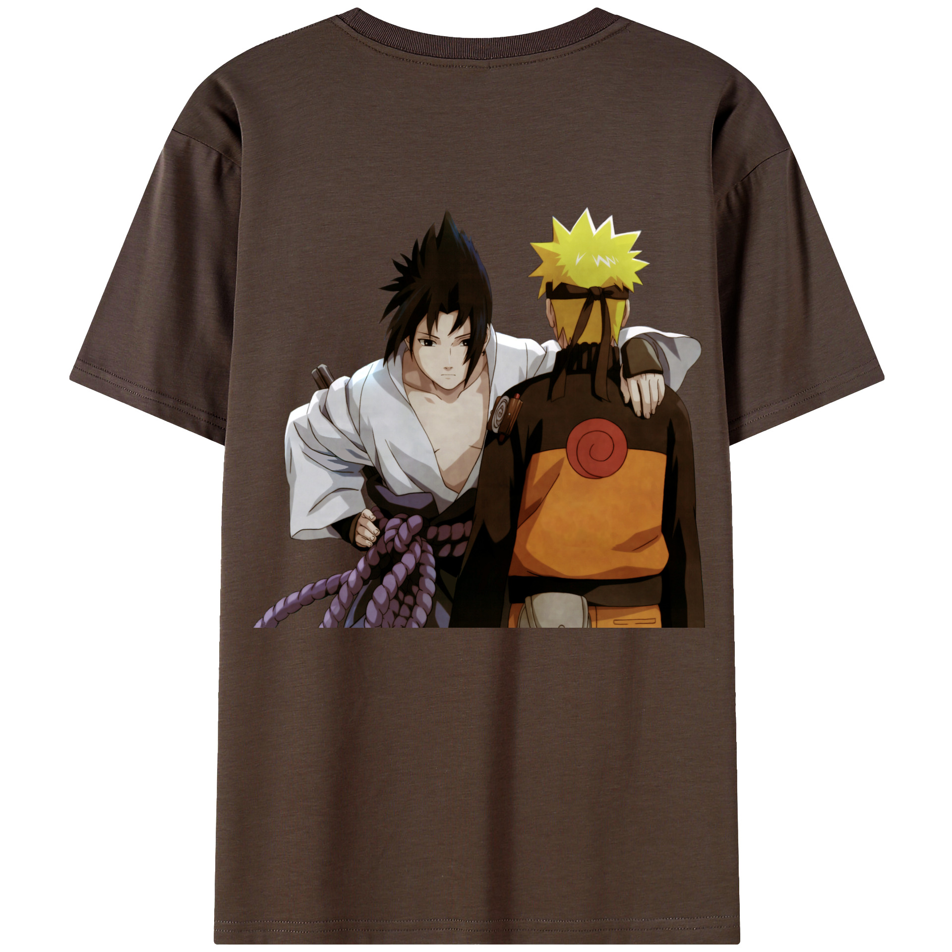 （画像用） NARUTO -ナルト- うちは サスケ Uchiha Sasuke 綿100％半袖Tシャツ（背面プリント）
