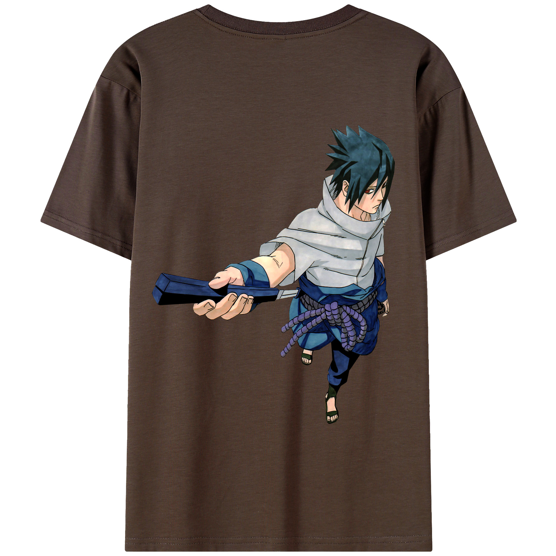 （画像用） NARUTO -ナルト- うちは サスケ Uchiha Sasuke 綿100％半袖Tシャツ（背面プリント）