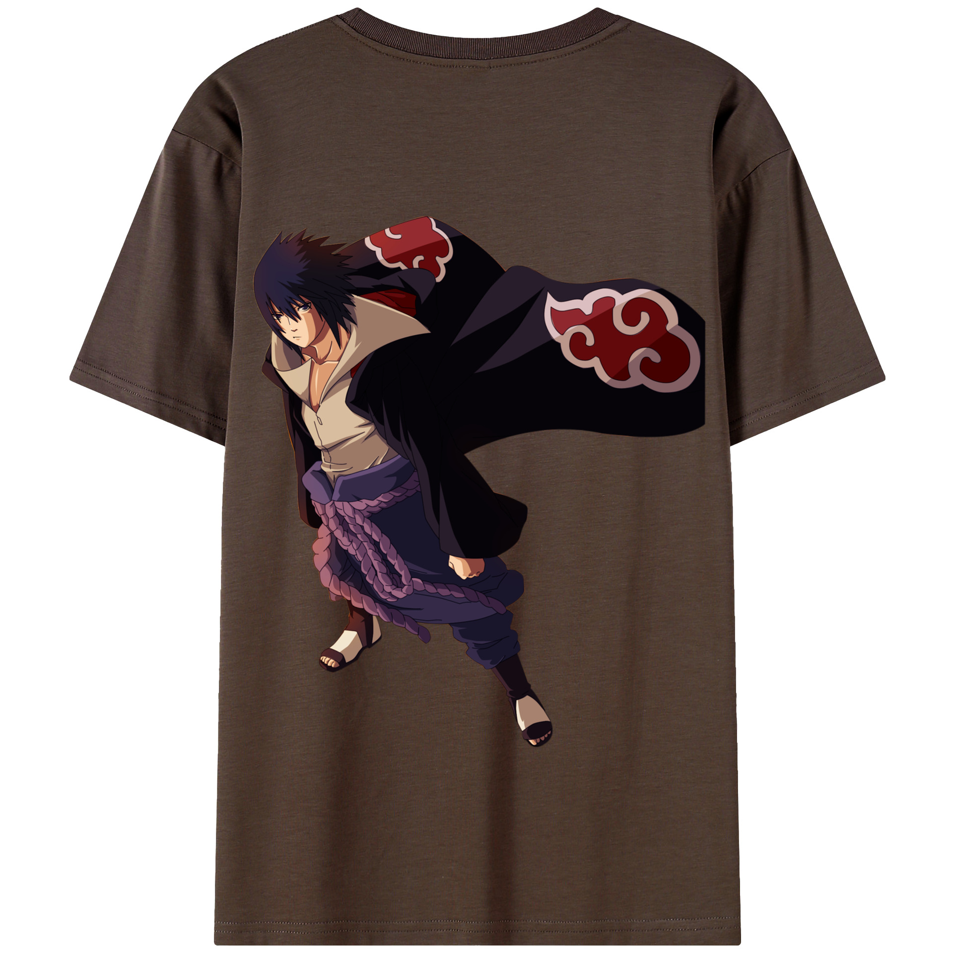 （画像用） NARUTO -ナルト- うちは サスケ Uchiha Sasuke 綿100％半袖Tシャツ（背面プリント）