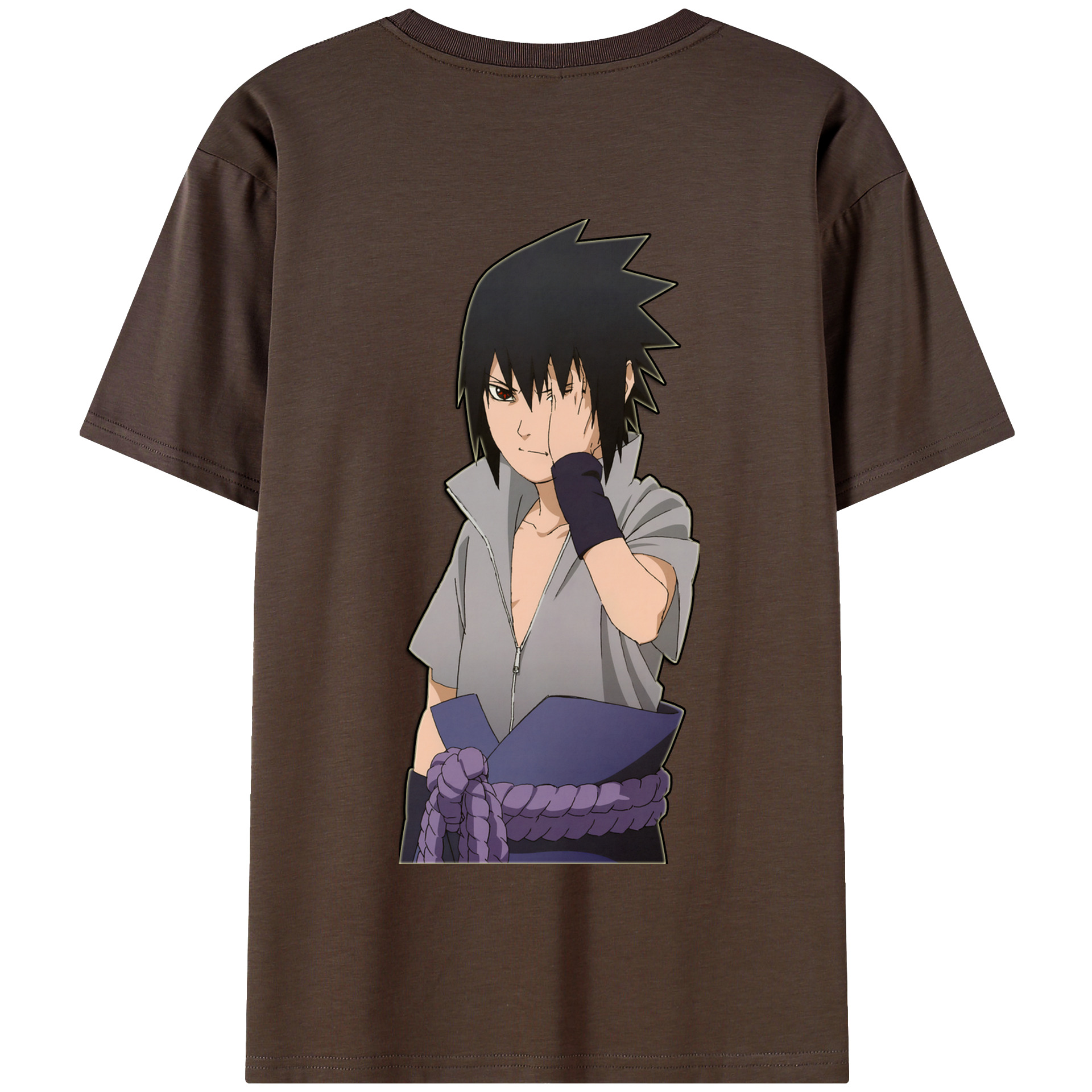 （画像用） NARUTO -ナルト- うちは サスケ Uchiha Sasuke 綿100％半袖Tシャツ（背面プリント）