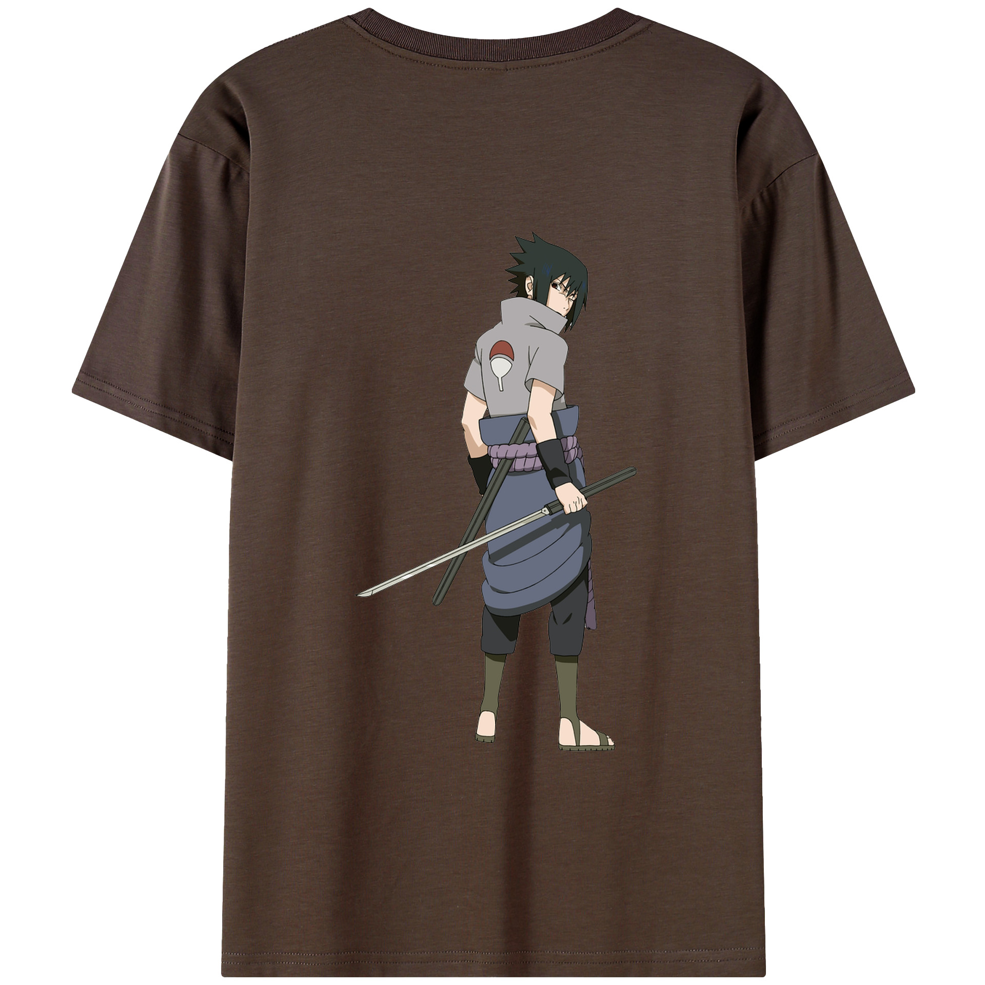 （画像用） NARUTO -ナルト- うちは サスケ Uchiha Sasuke 綿100％半袖Tシャツ（背面プリント）