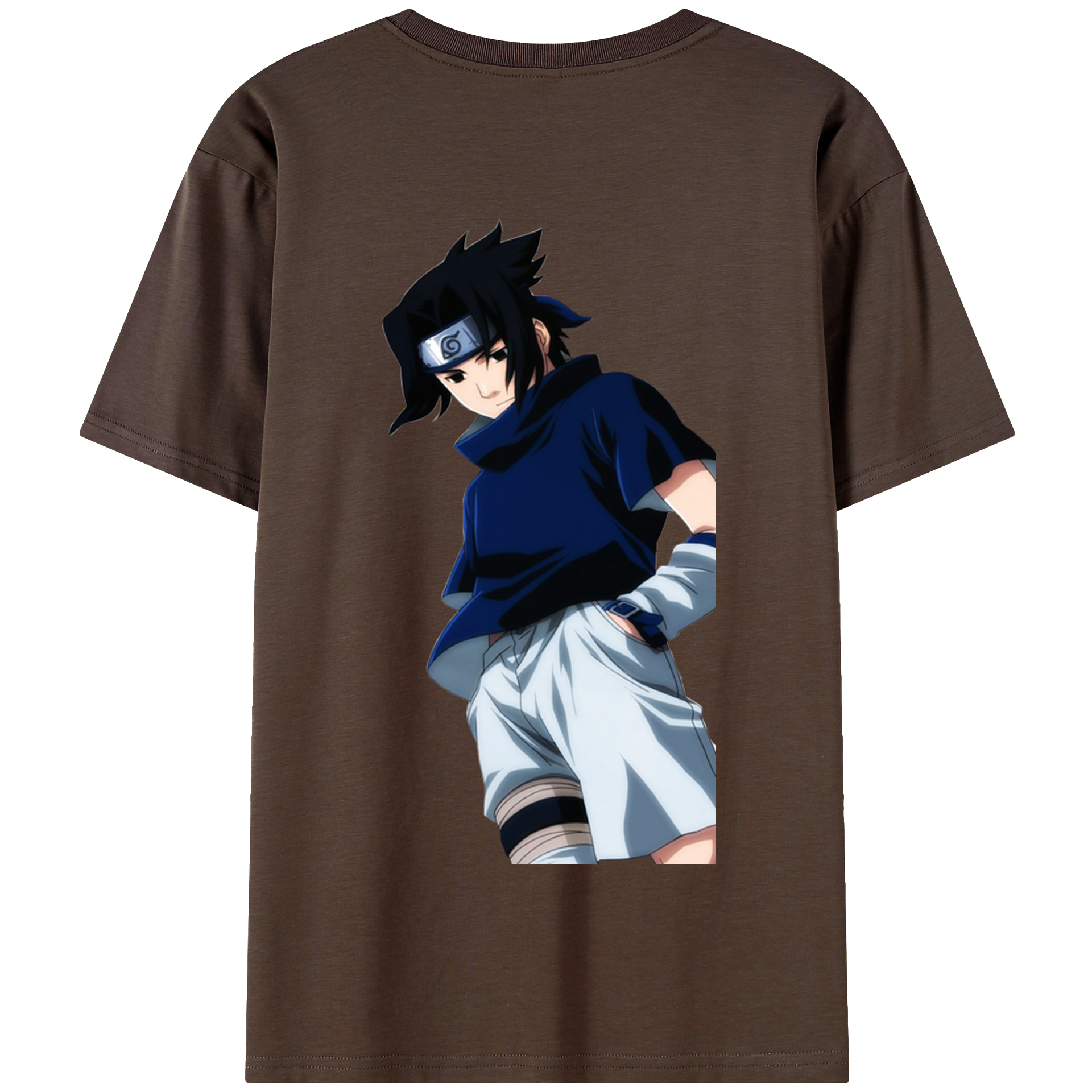 （画像用） NARUTO -ナルト- うちは サスケ Uchiha Sasuke 綿100％半袖Tシャツ（背面プリント）