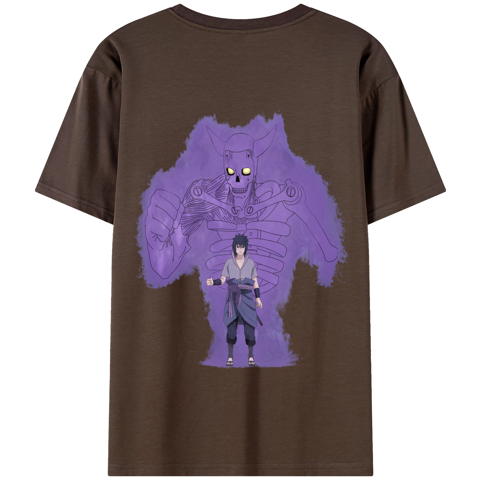 （画像用） NARUTO -ナルト- うちは サスケ Uchiha Sasuke 綿100％半袖Tシャツ（背面プリント）