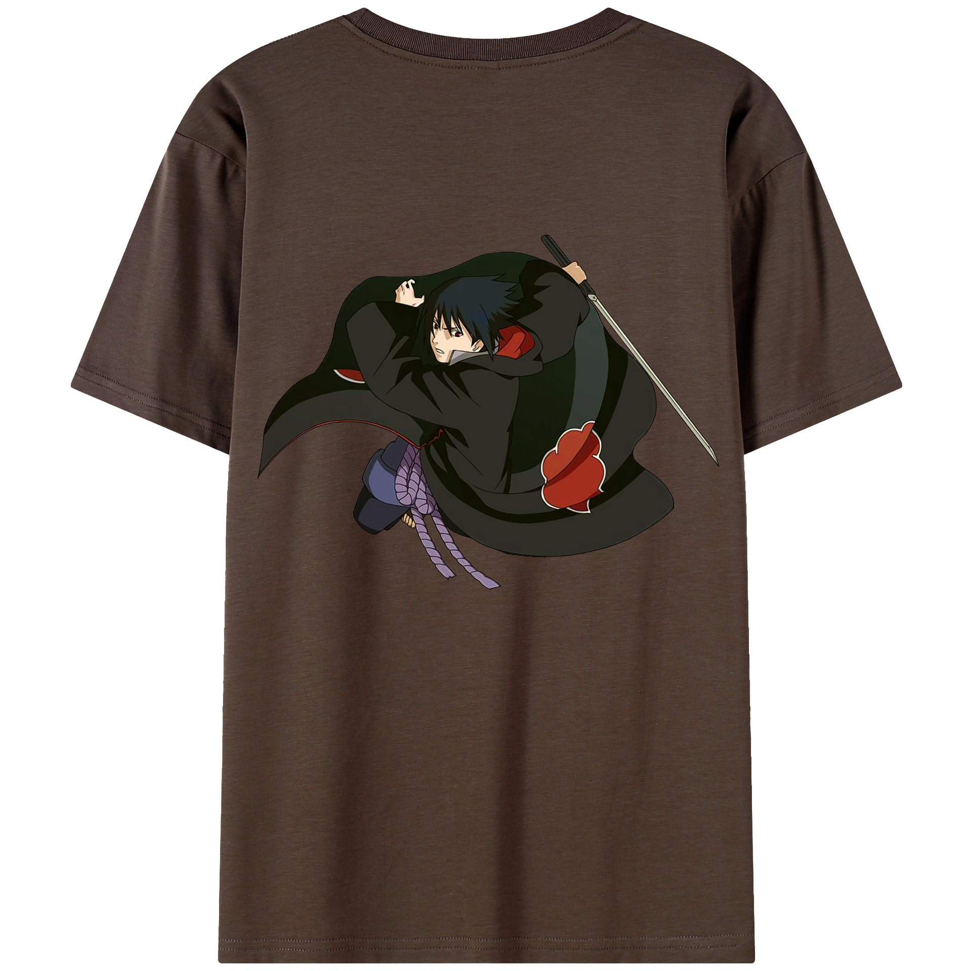 （画像用） NARUTO -ナルト- うちは サスケ Uchiha Sasuke 綿100％半袖Tシャツ（背面プリント）