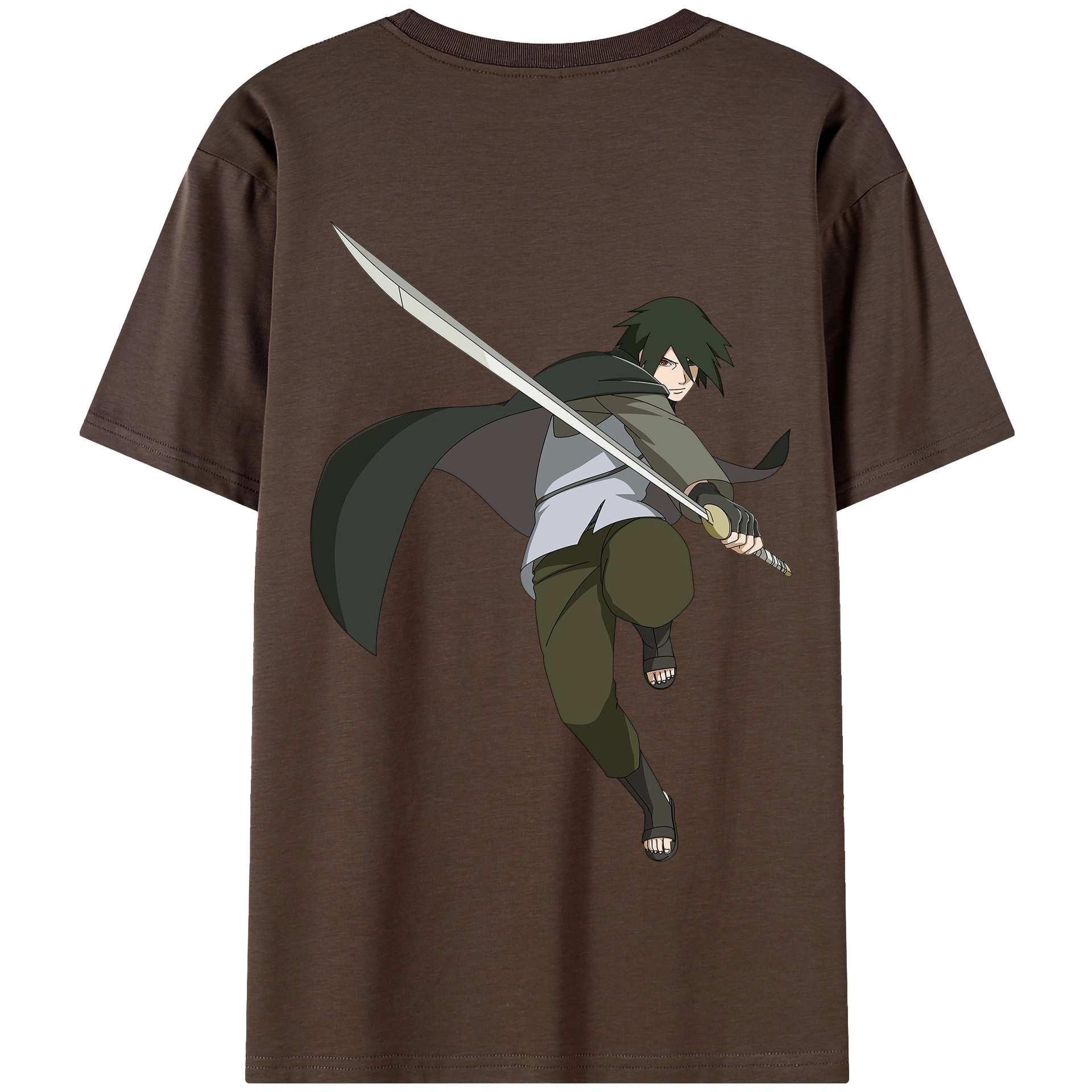 （画像用） NARUTO -ナルト- うちは サスケ Uchiha Sasuke 綿100％半袖Tシャツ（背面プリント）
