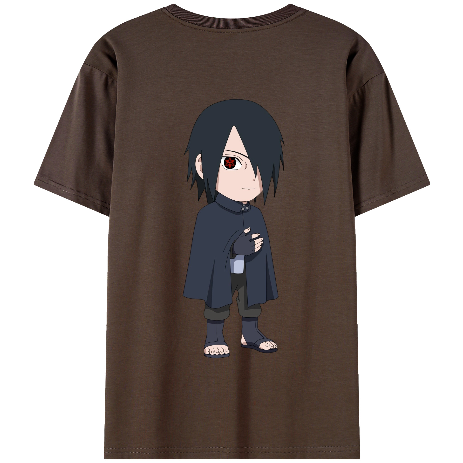 （画像用） NARUTO -ナルト- うちは サスケ Uchiha Sasuke 綿100％半袖Tシャツ（背面プリント）
