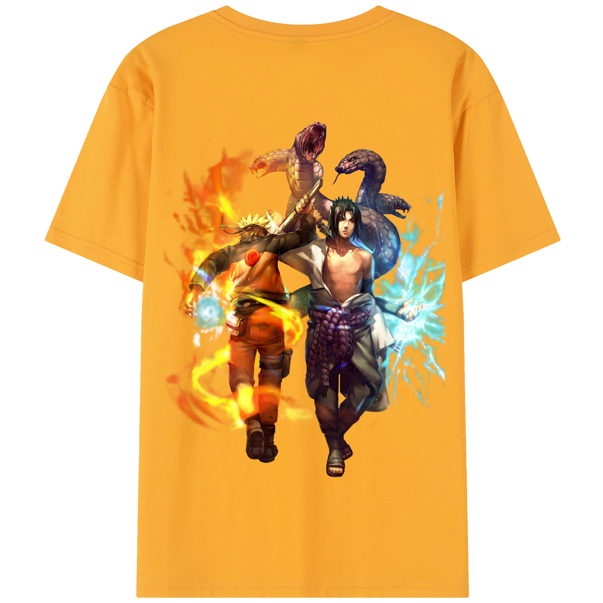 （画像用） NARUTO -ナルト- うちは サスケ Uchiha Sasuke 綿100％半袖Tシャツ（背面プリント）
