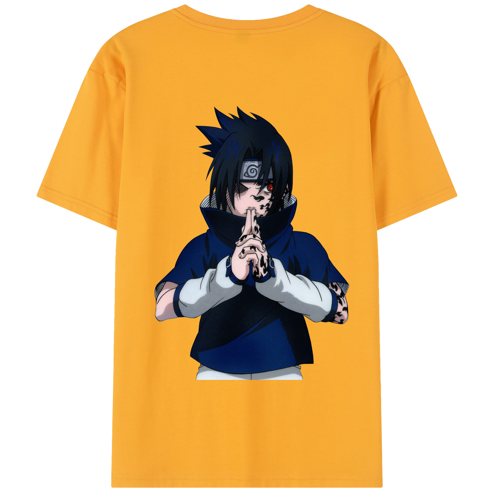 （画像用） NARUTO -ナルト- うちは サスケ Uchiha Sasuke 綿100％半袖Tシャツ（背面プリント）